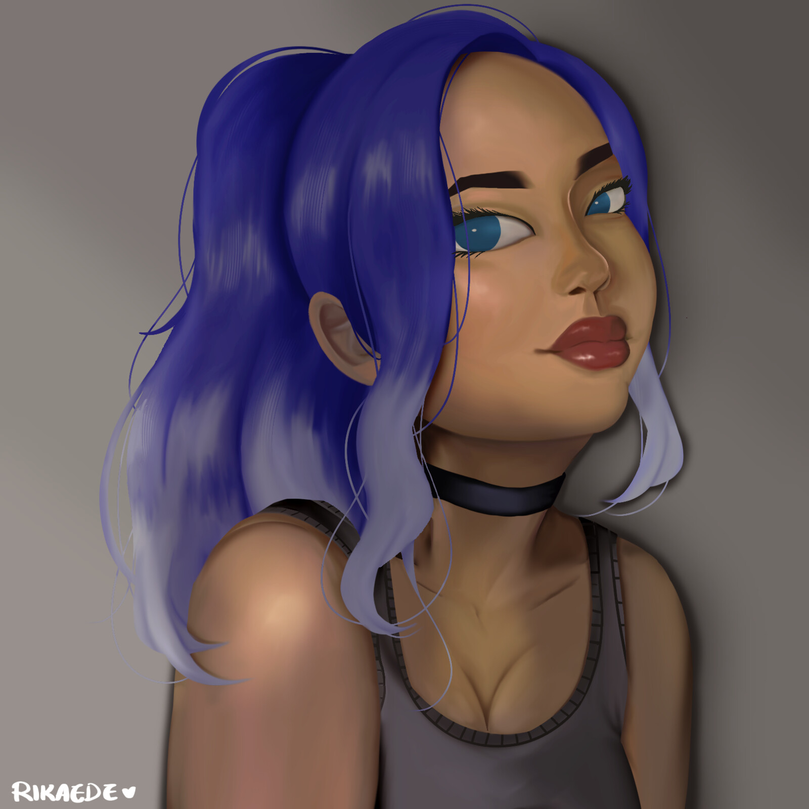 A painted illustration of an original character, Esprit.