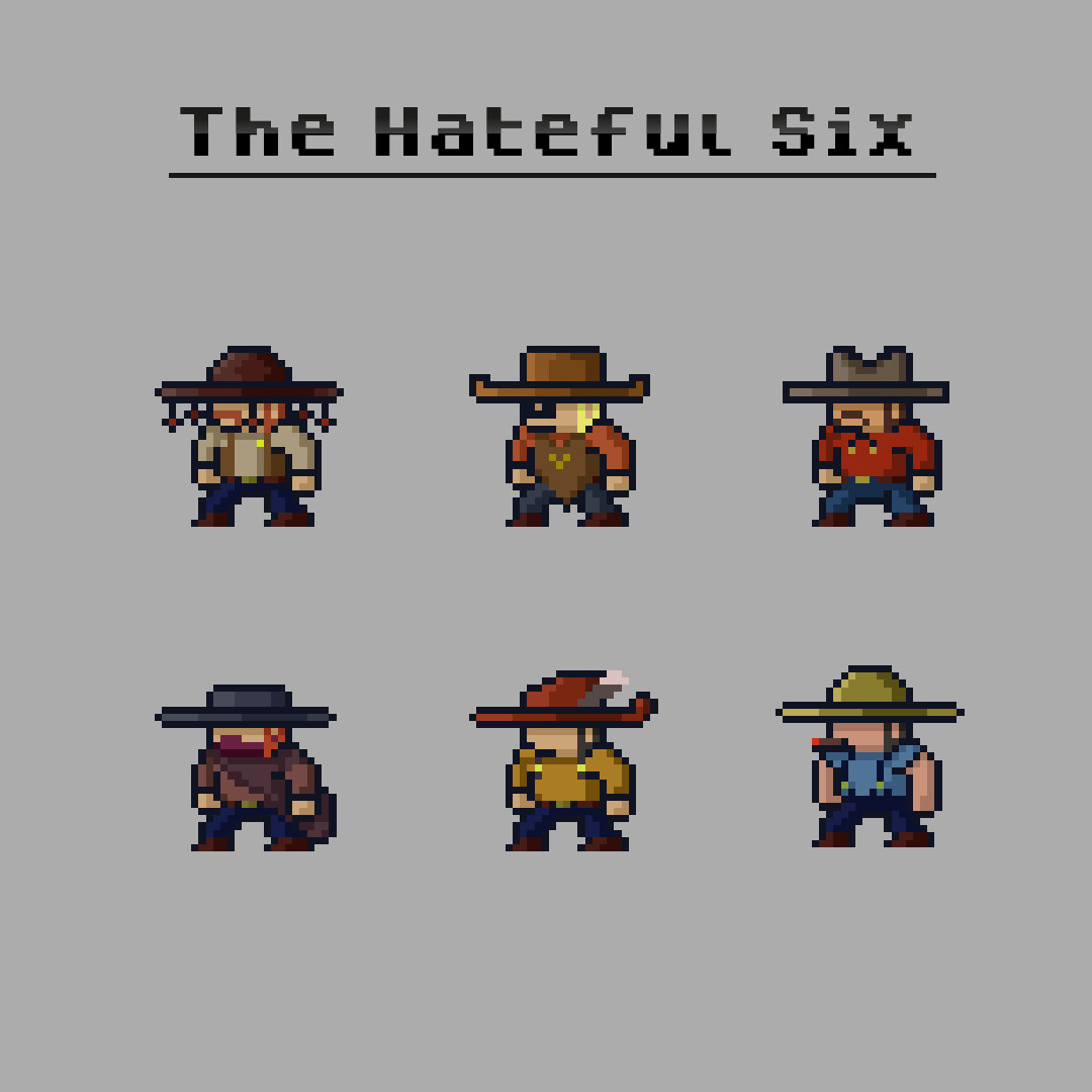 ArtStation - The Hateful six cowboy ( Indi game dev) 32x32 px