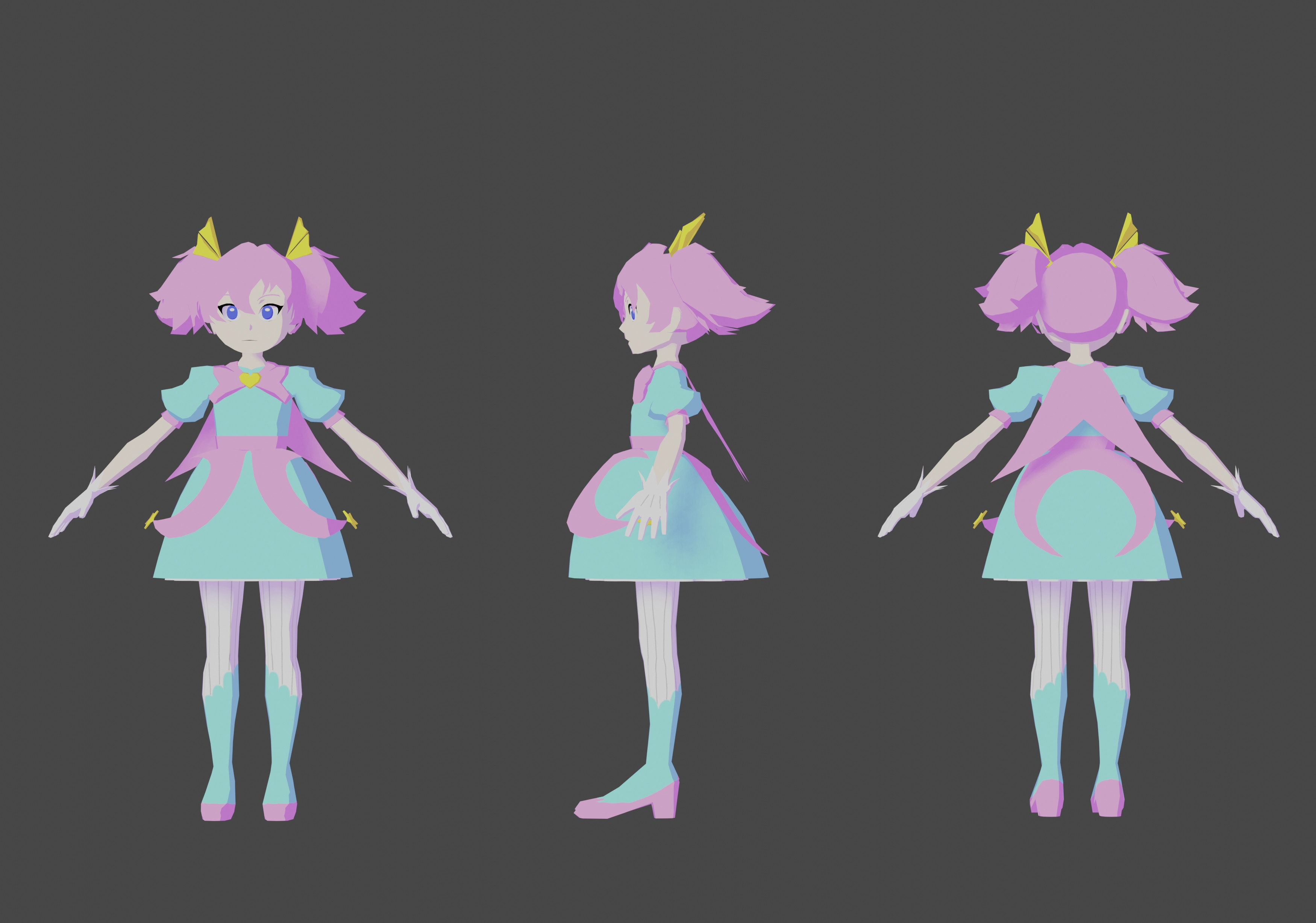Mirai (Child) Turnarounds. 9211 tris. Textures WIP.
