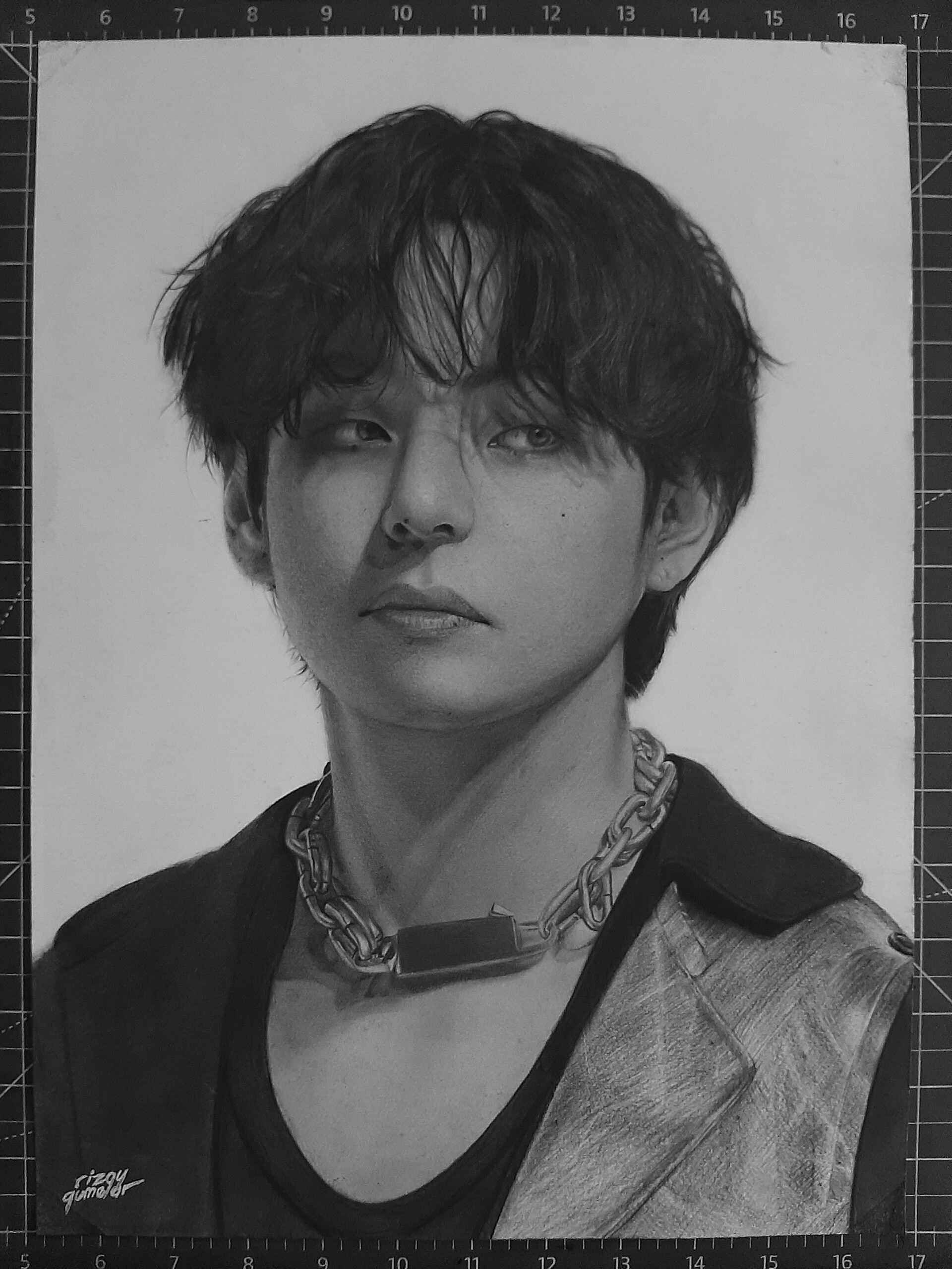 Artstation Graphite And Charcoal Drawing Of V From Bts Artstation Graphite And Charcoal Drawing Of V From Bts