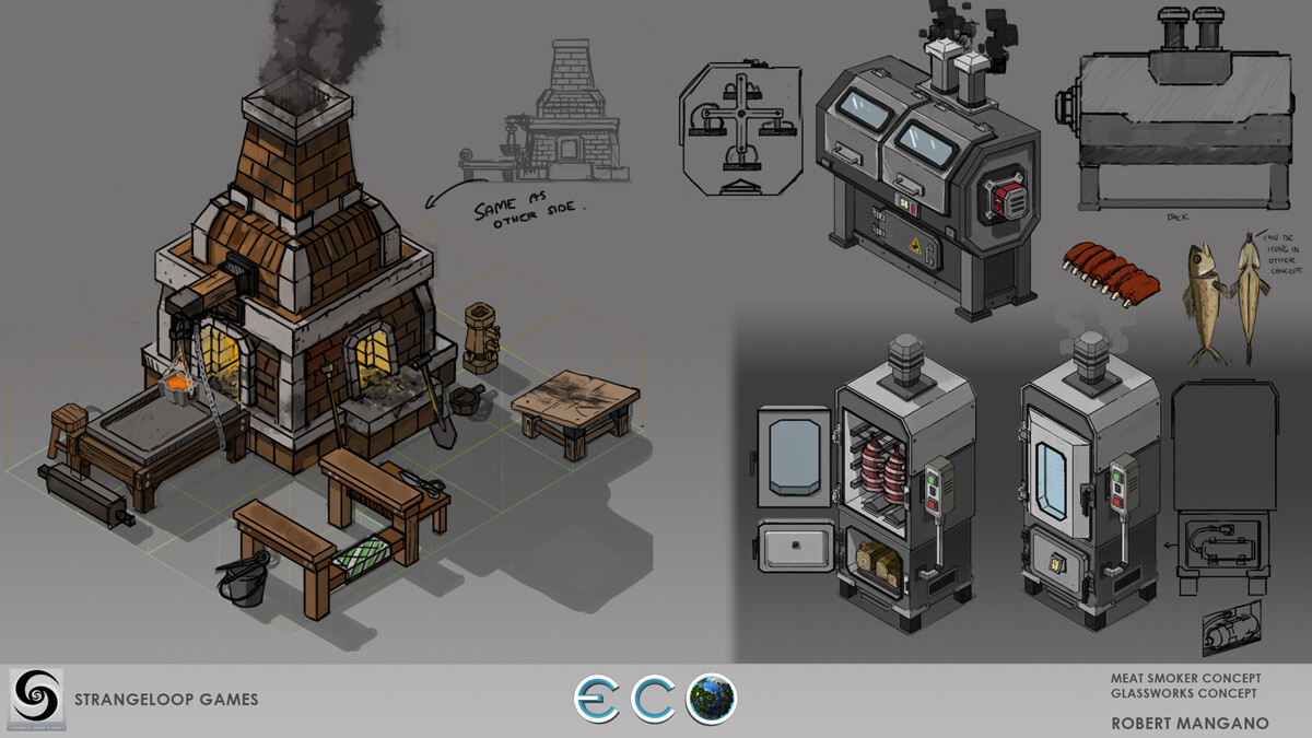 Meat smoker concept, glassworks concept