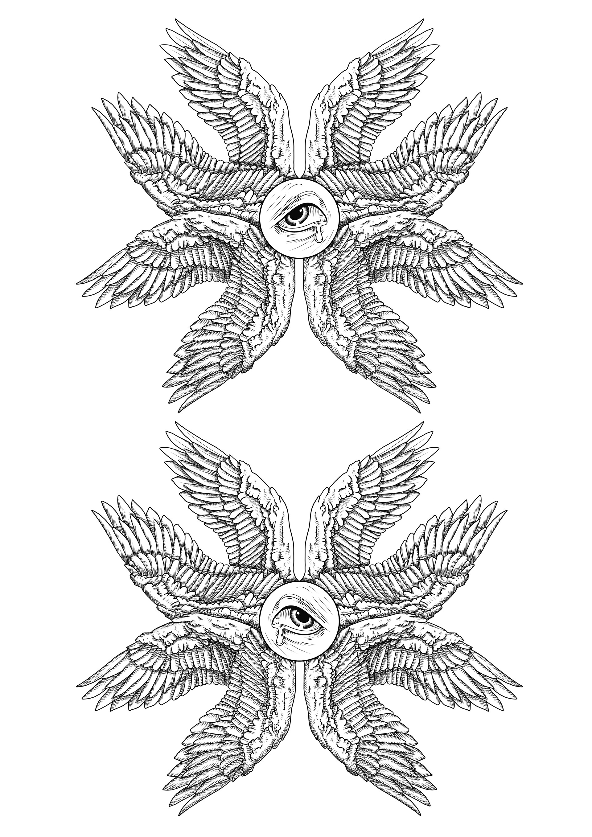 ArtStation Symmetrical Seraphim Tattoo Designs