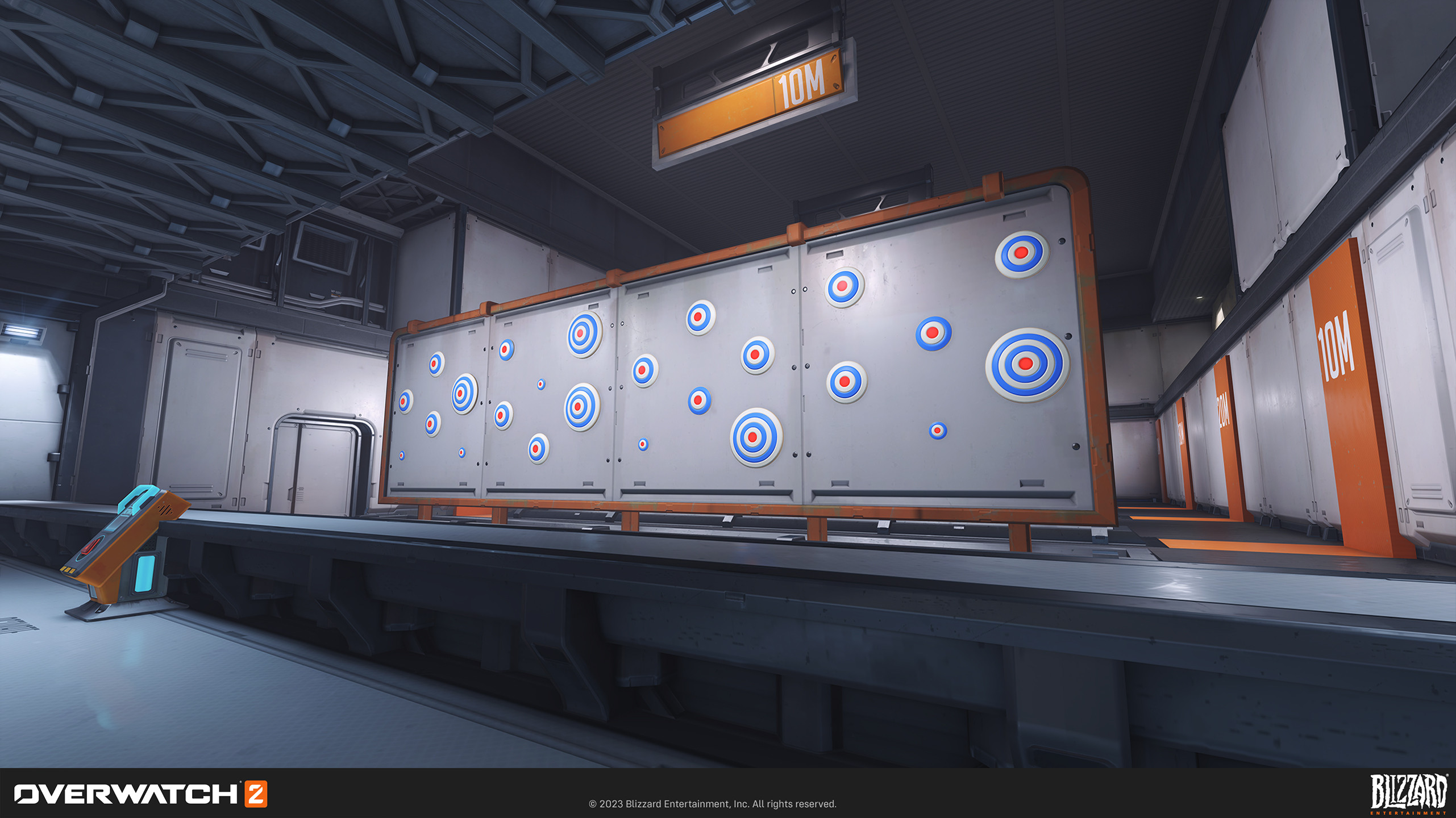 Training Range Targets: I worked with Cory Stockton on the gameplay team to create a few breakable targets. Shown in the context of the Practice Training Range.