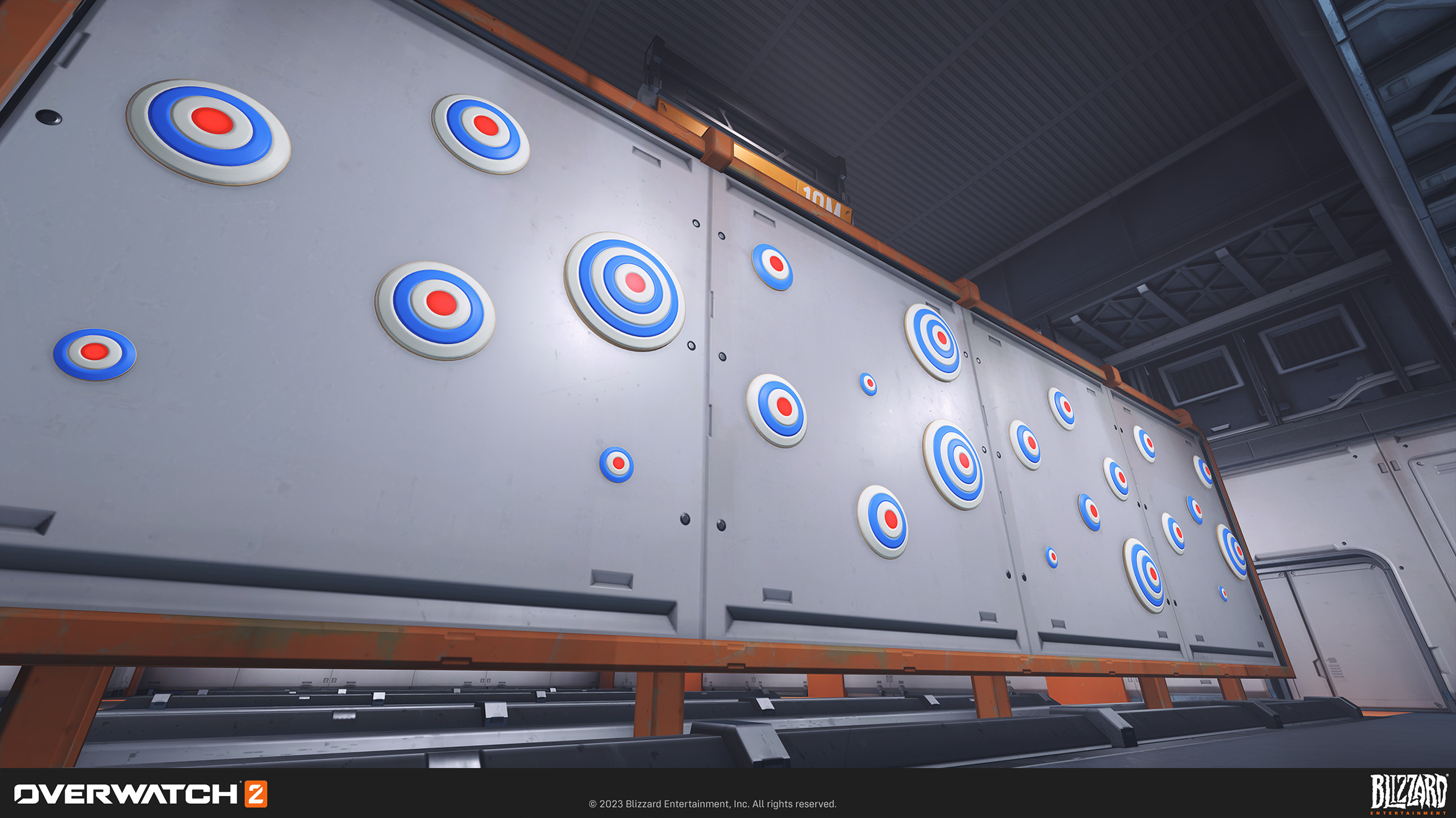 Training Range Targets: I worked with Cory Stockton on the gameplay team to create a few breakable targets. Shown in the context of the Practice Training Range.