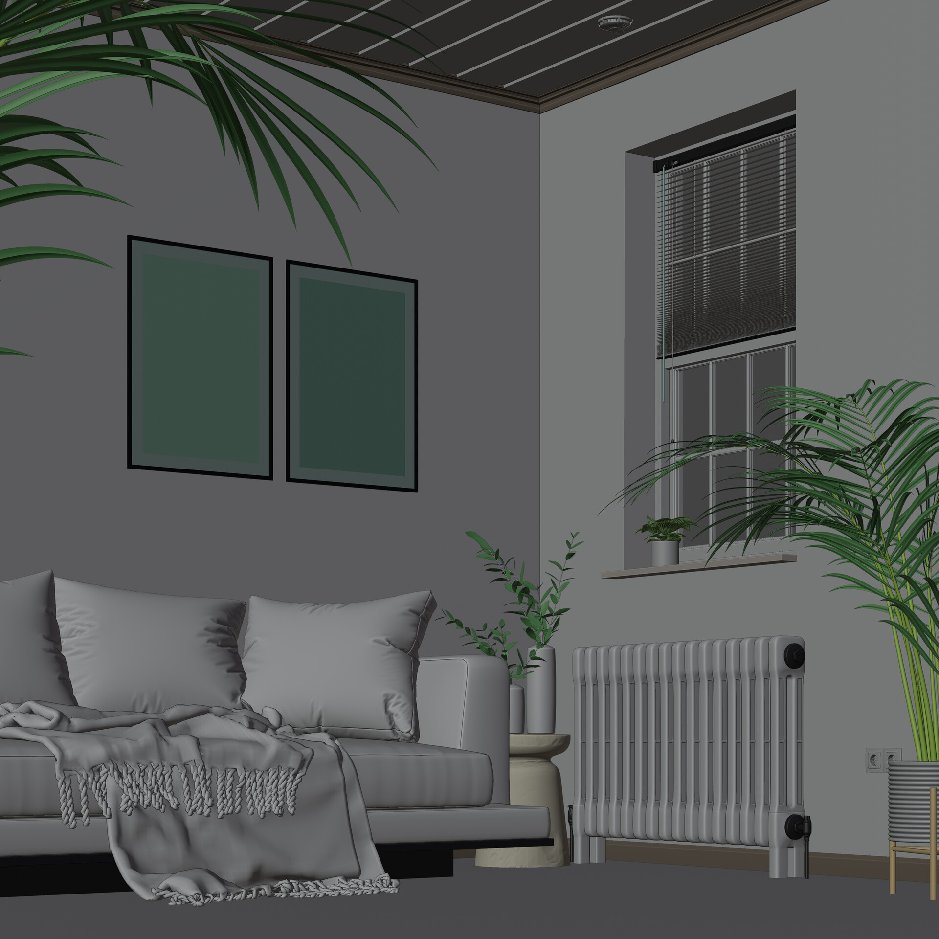 Dominik Drews Living room moody interior scene