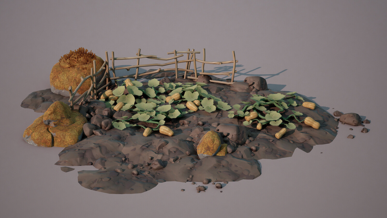 UE5 render - Butternut squashes and various dirt assets
