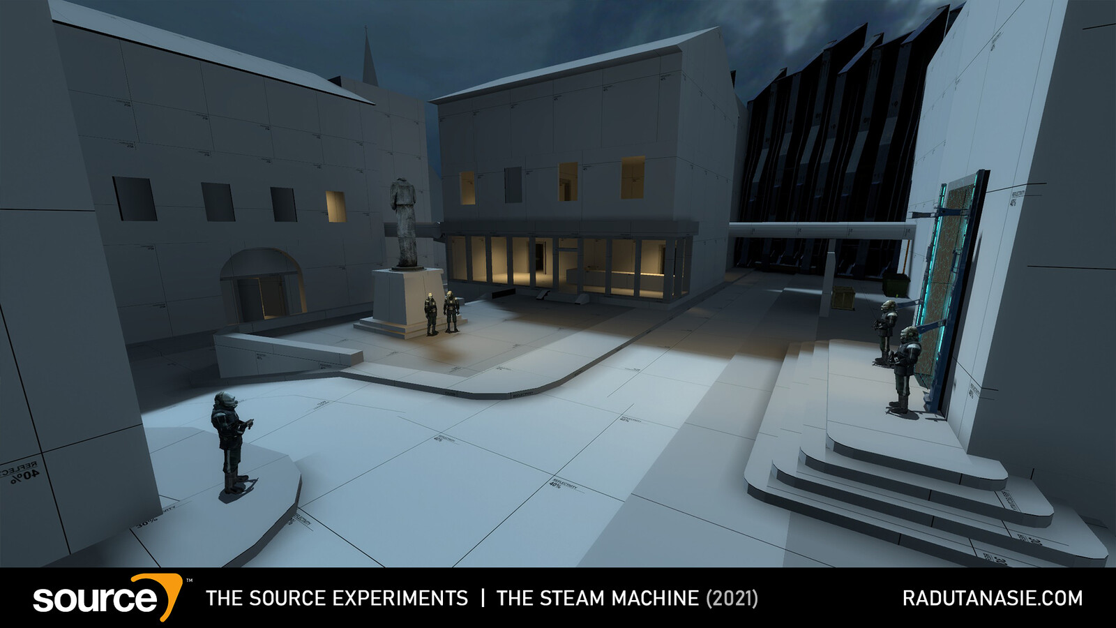 The Steam Machine is a small Half-Life 2 level I did in the span of 5 days as an exercise where I experimented with stealth mechanics. The purpose of it was to prepare myself for a potential level design test from Arkane.