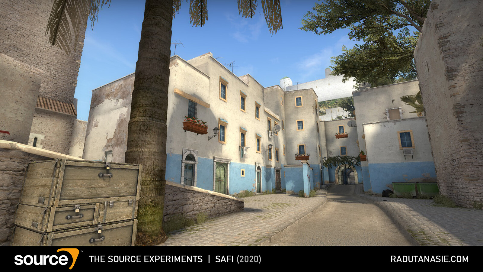 Safi is a bomb/defusal map for Counter-Strike: Global Offensive that was designed as part of the Mapcore 2019 mapping contest. The map was later remade as San Juan.