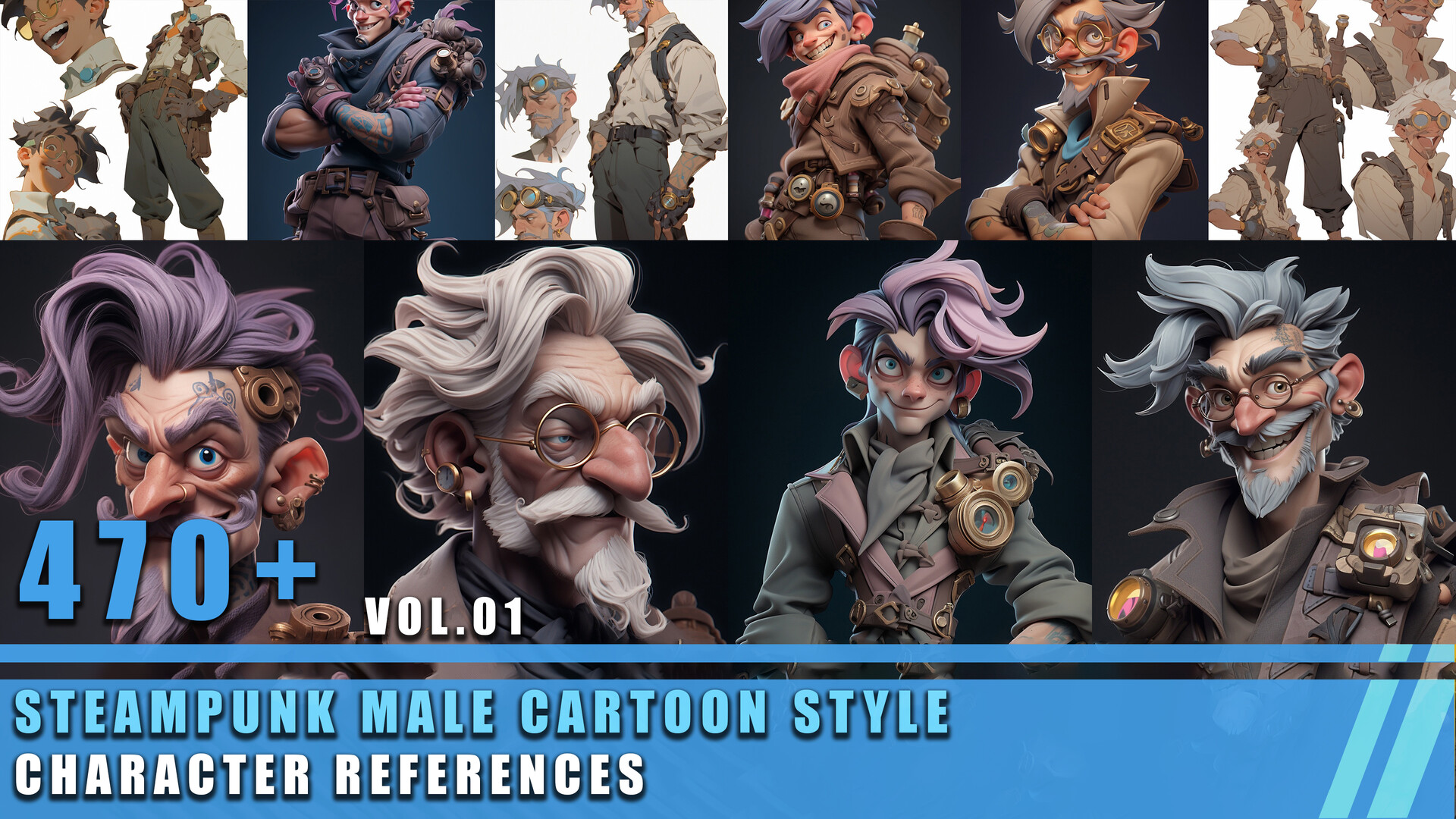 ArtStation - 470+ Steampunk Male Cartoon Style - Character References Vol.01