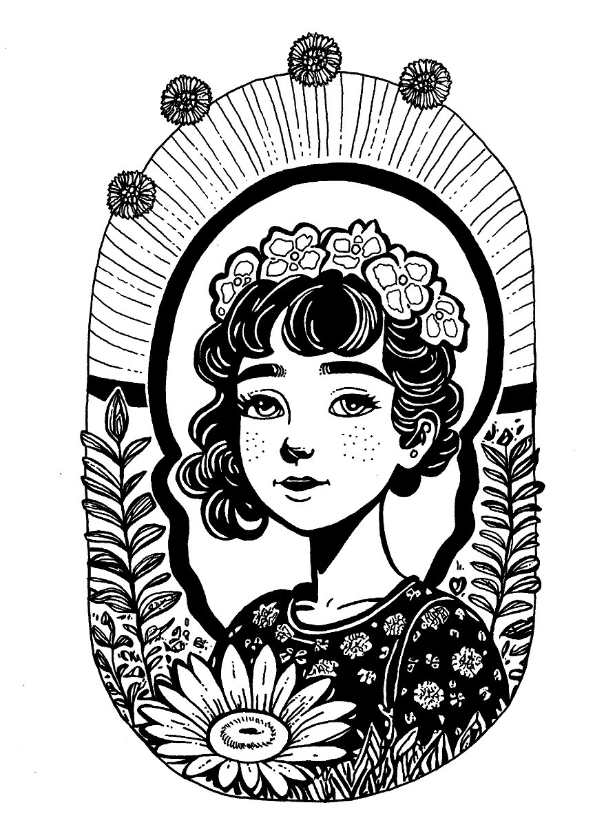 A4, analog ink.
Another concept sketch born out of the flower fairy series but in its own unique way. 