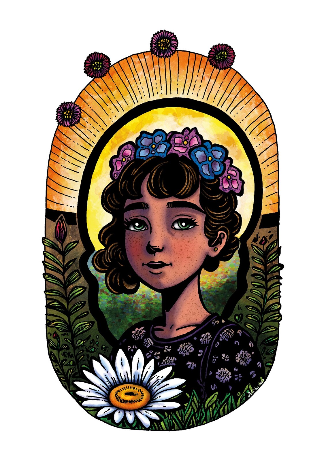 Finished art print.
Simple coloring in Photoshop.
