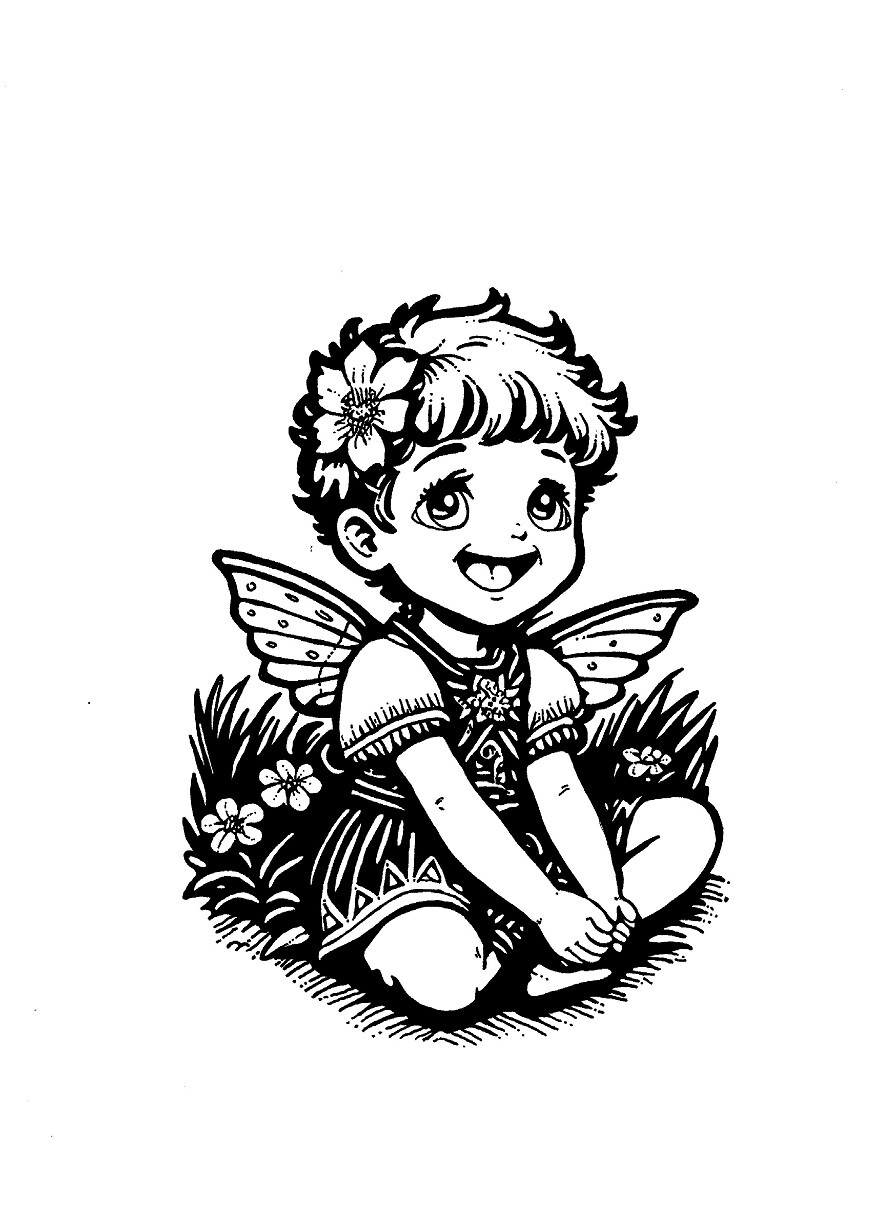 A4, analog ink.
Third concept sketch of my flower fairy series