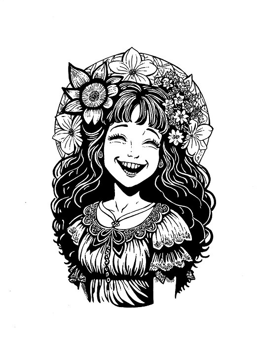 A4, analog ink.
Yet again back to all the flowers and laughter. 