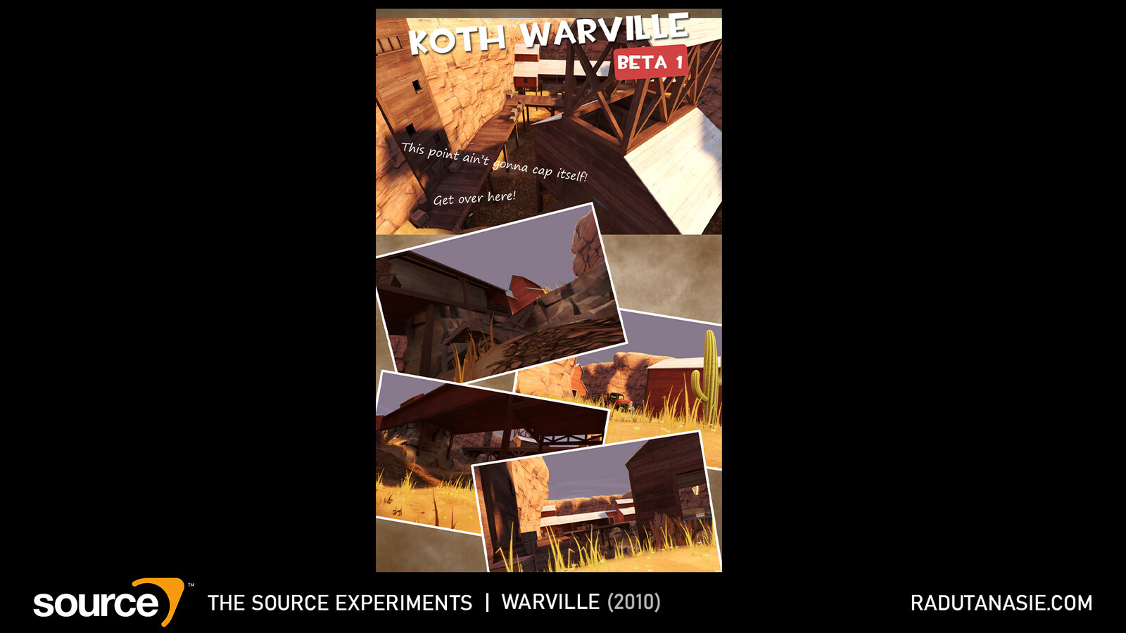 Warville is a king of the hill map for Team Fortress 2. The map was created as part of an 11 day challenge on World of Level Design.