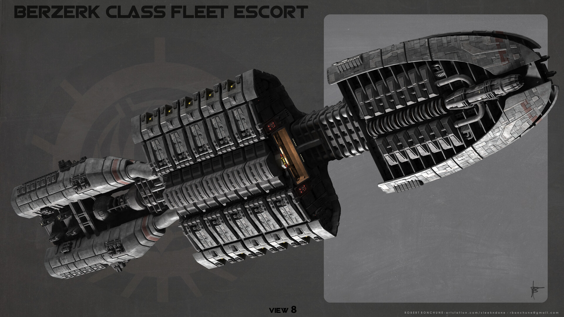 ArtStation - Berserk Class Fleet Escort - Plan and angled