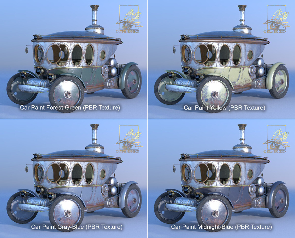 Steampunk Automobile - Texture Versions