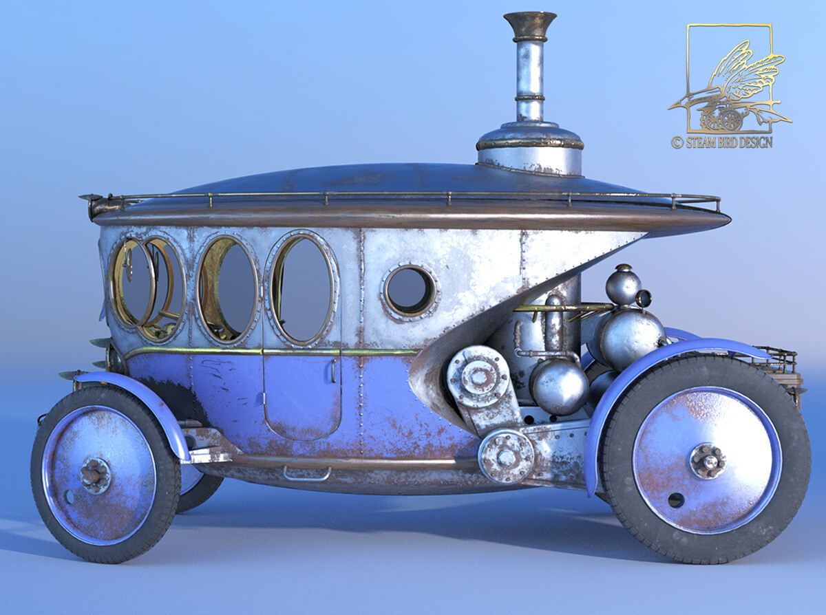 Steampunk Automobile - Side View 1