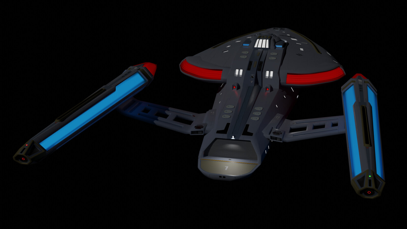 This "built quickly" look was most pronounced on the impulse engines. He wanted them to "look like an afterthought, and maybe look a little too big for the ship."