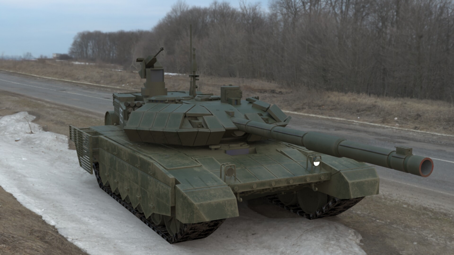 ArtStation - Weathered T90MS Main Battle Tank - Game-Ready 3D Model