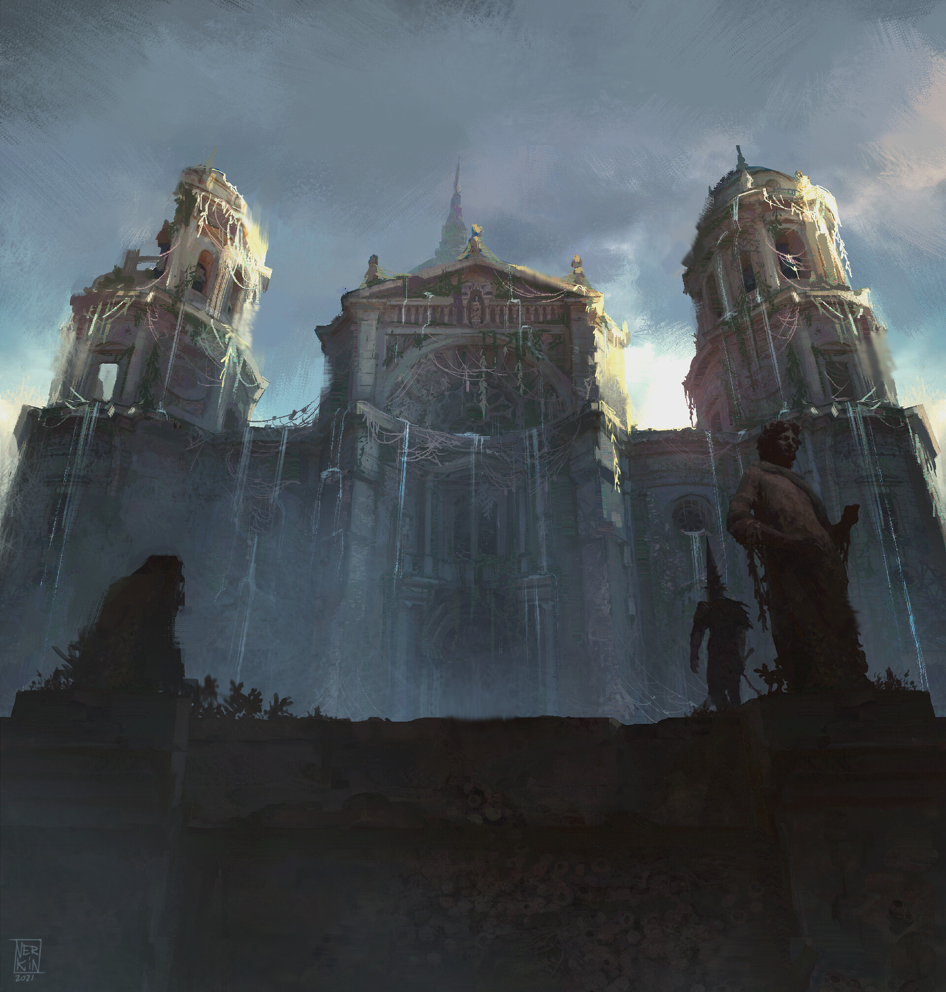 Artstation view of sunken cathedral