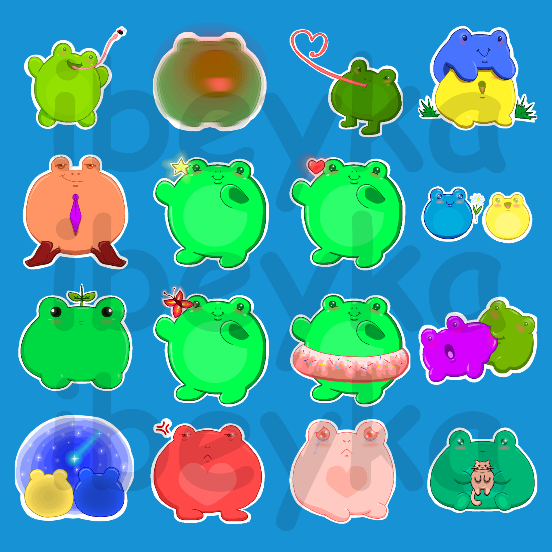 ArtStation - stickers frogs