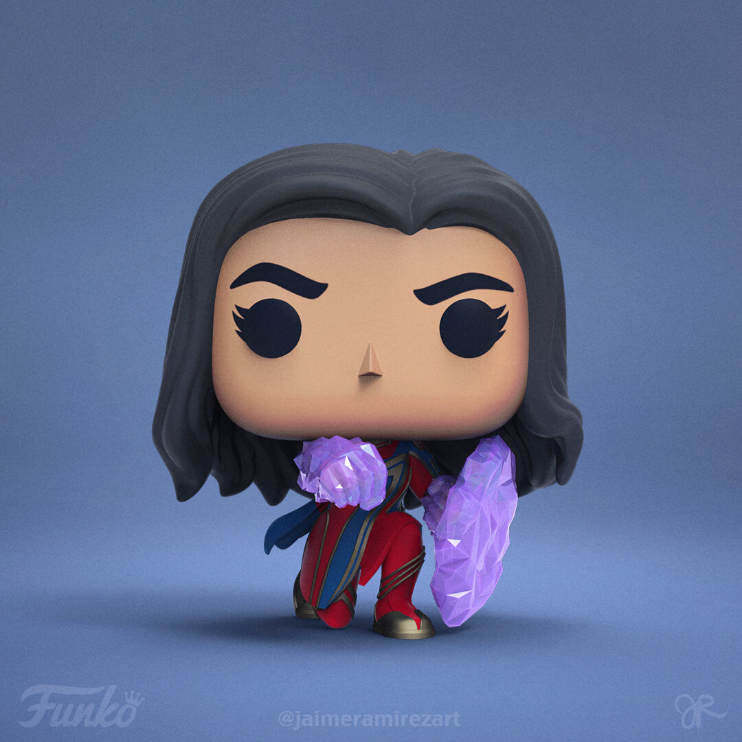 ArtStation - Funko: POP The Marvels - Ms. Marvel with Powers & Shield