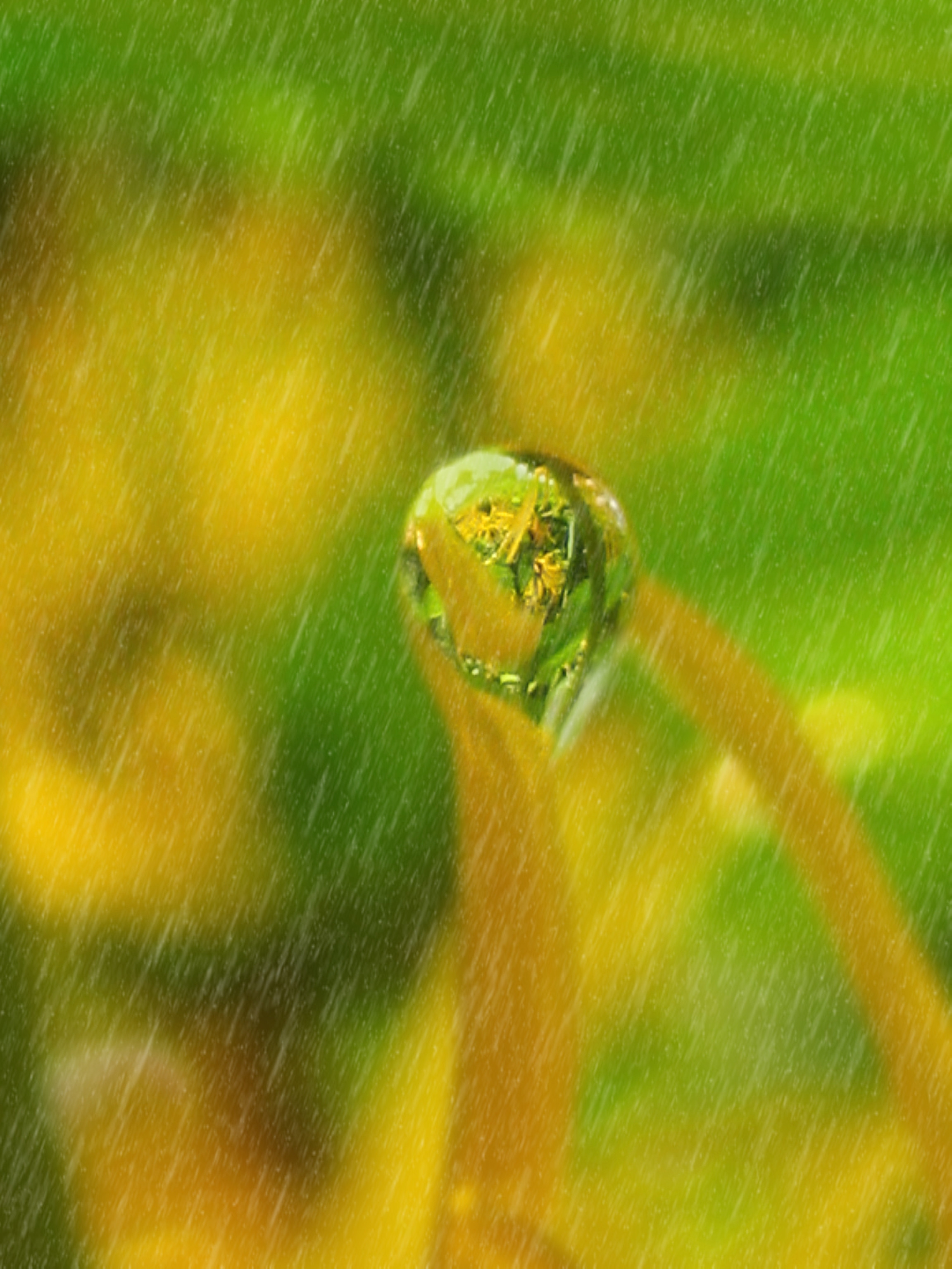 Flowers under the rain