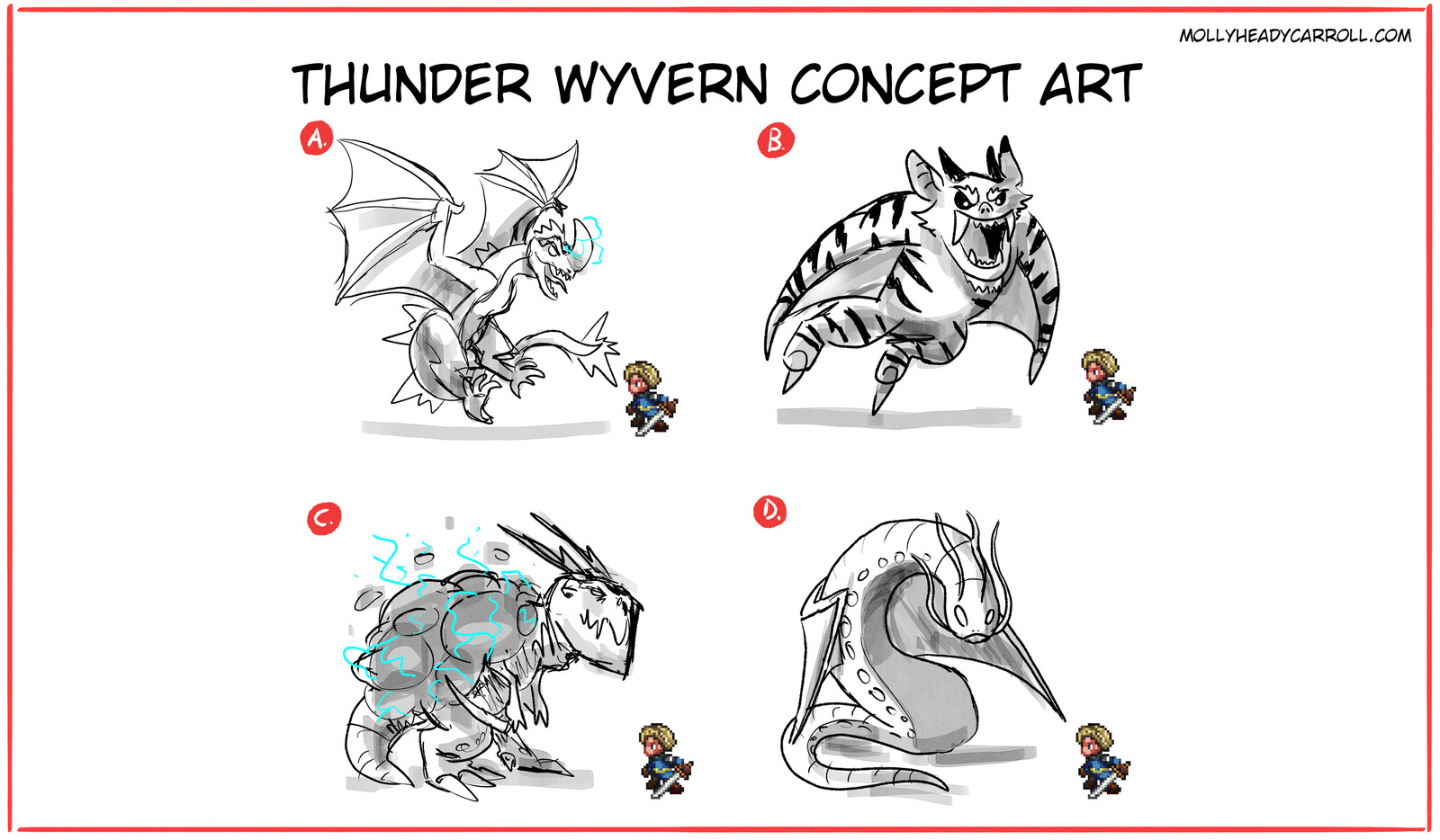 Thunder Wyvern Concept Sketches