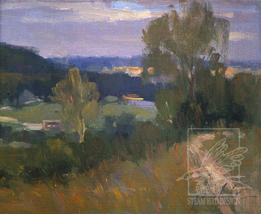 Plein-Air Sketch - Kansas City / 8x10 oil on board. Plein-air painting.

