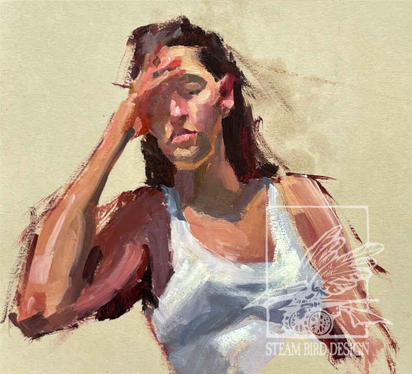 Quick Study from Life # 2 - oil on board