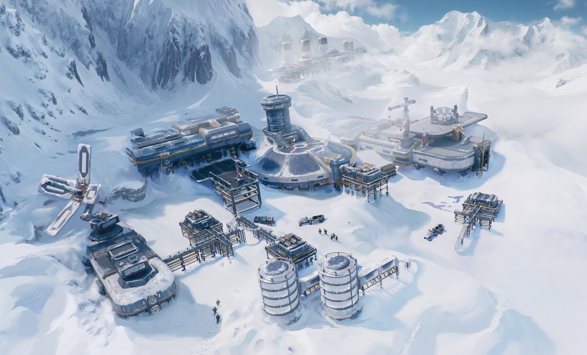 ArtStation A military base in the mountains