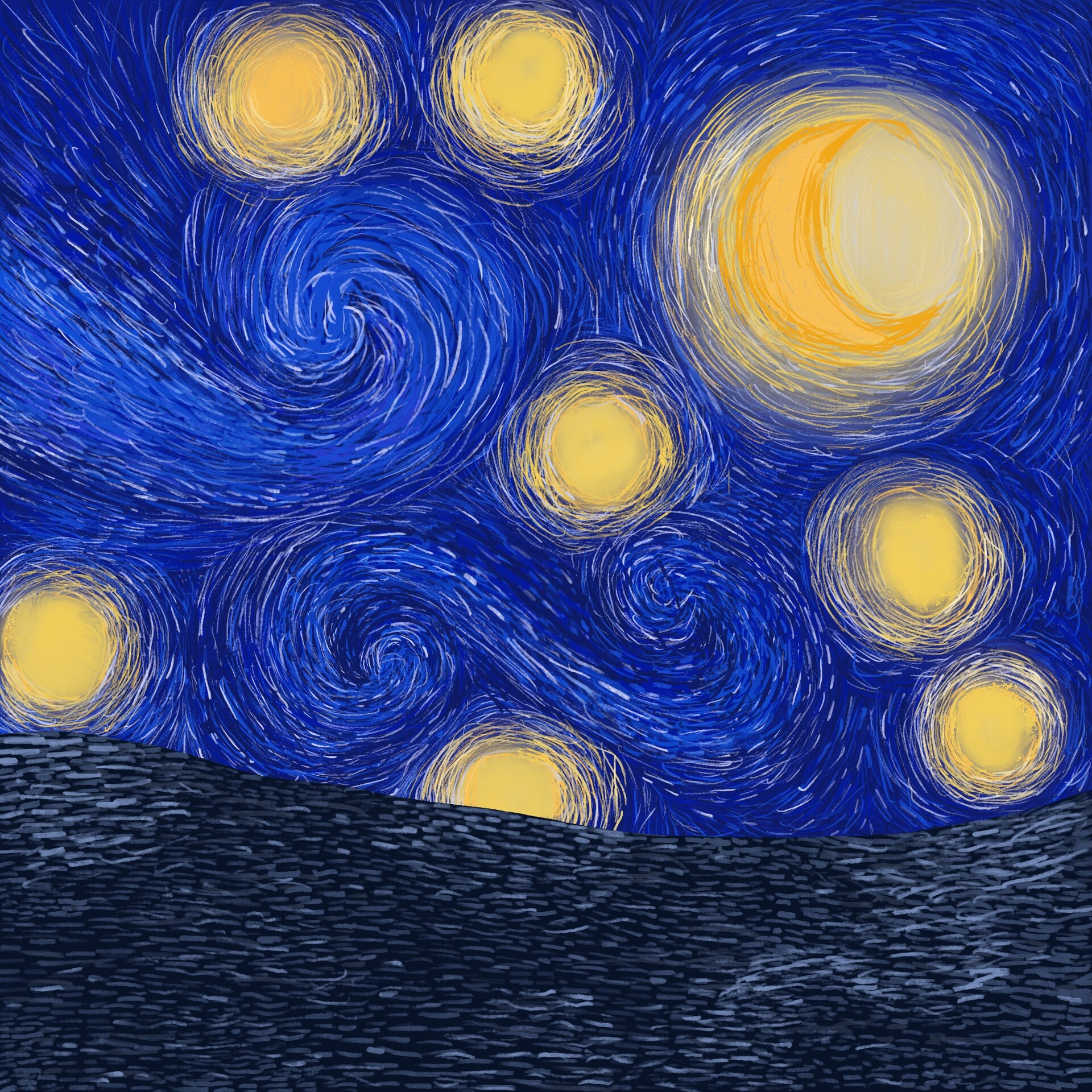 ArtStation Starry Night Van Gogh Inspired