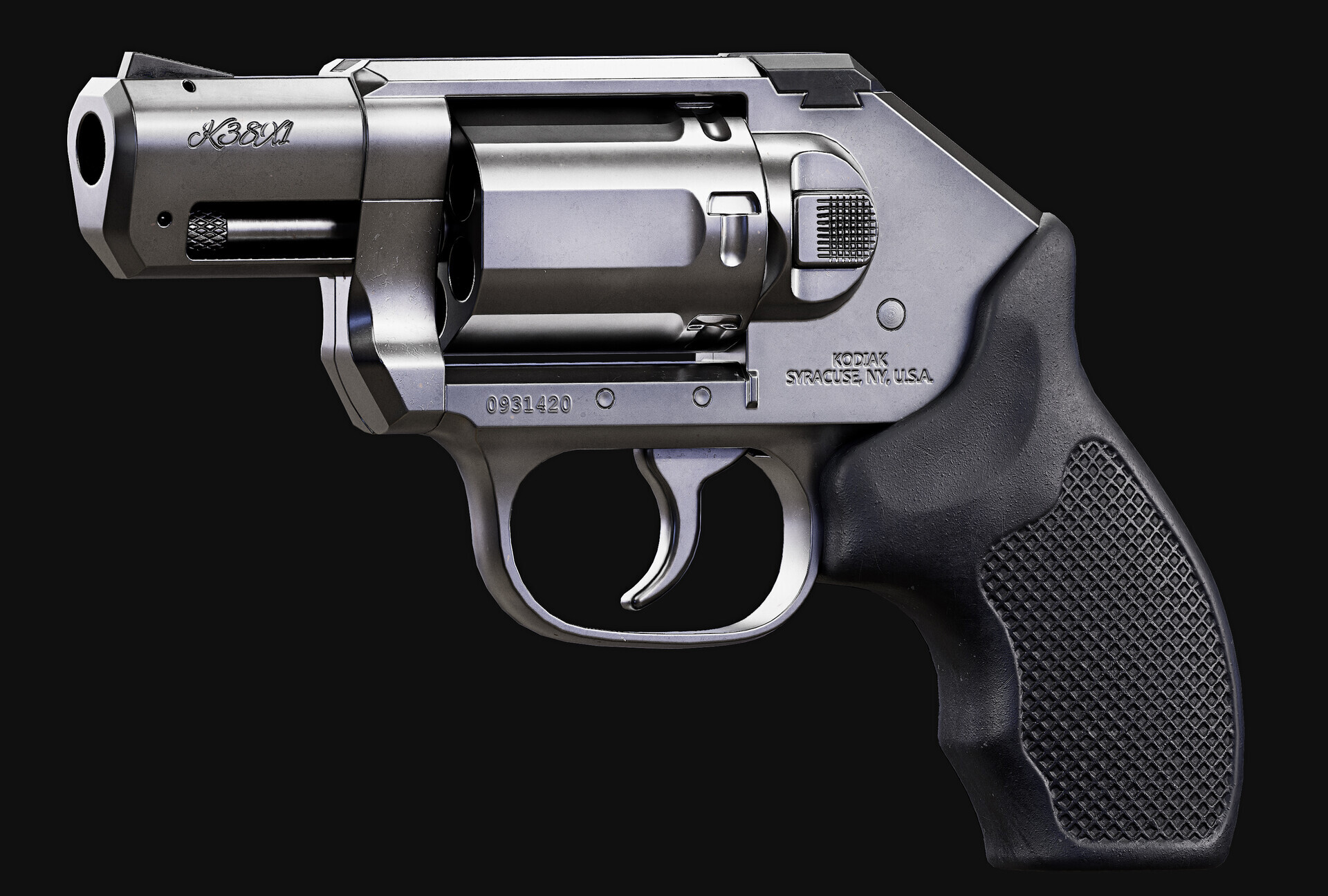 ArtStation - Modern snub revolver (Kimber K6S inspired), image size:1920x1296