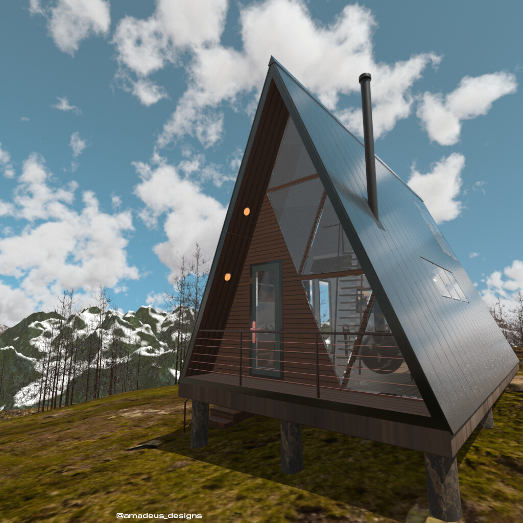 ArtStation - A-frame Cabin