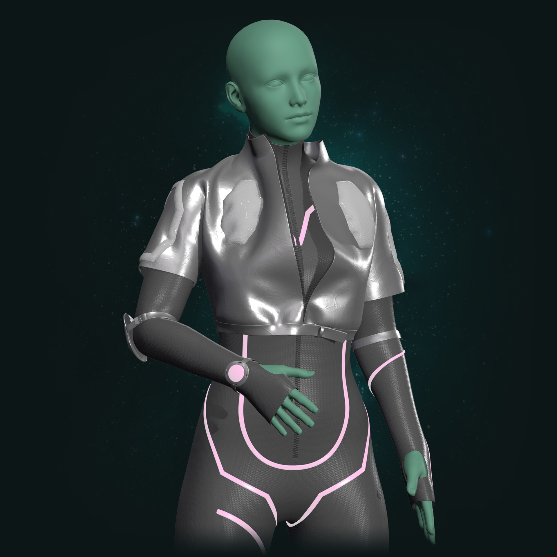 ArtStation - sci-fi female outfit