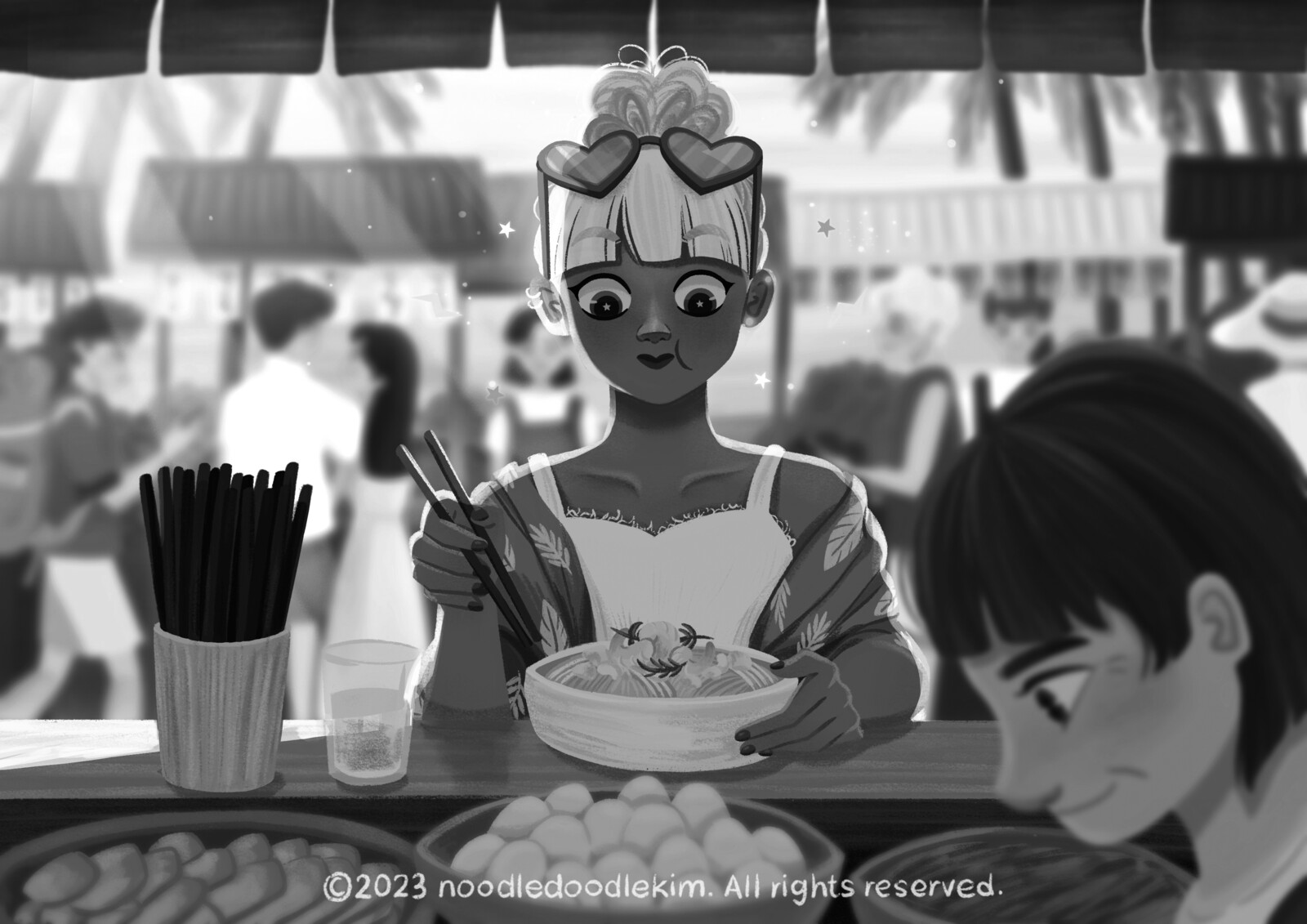 Black and white