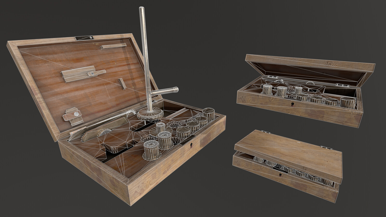 Low poly wireframe of the lensbox