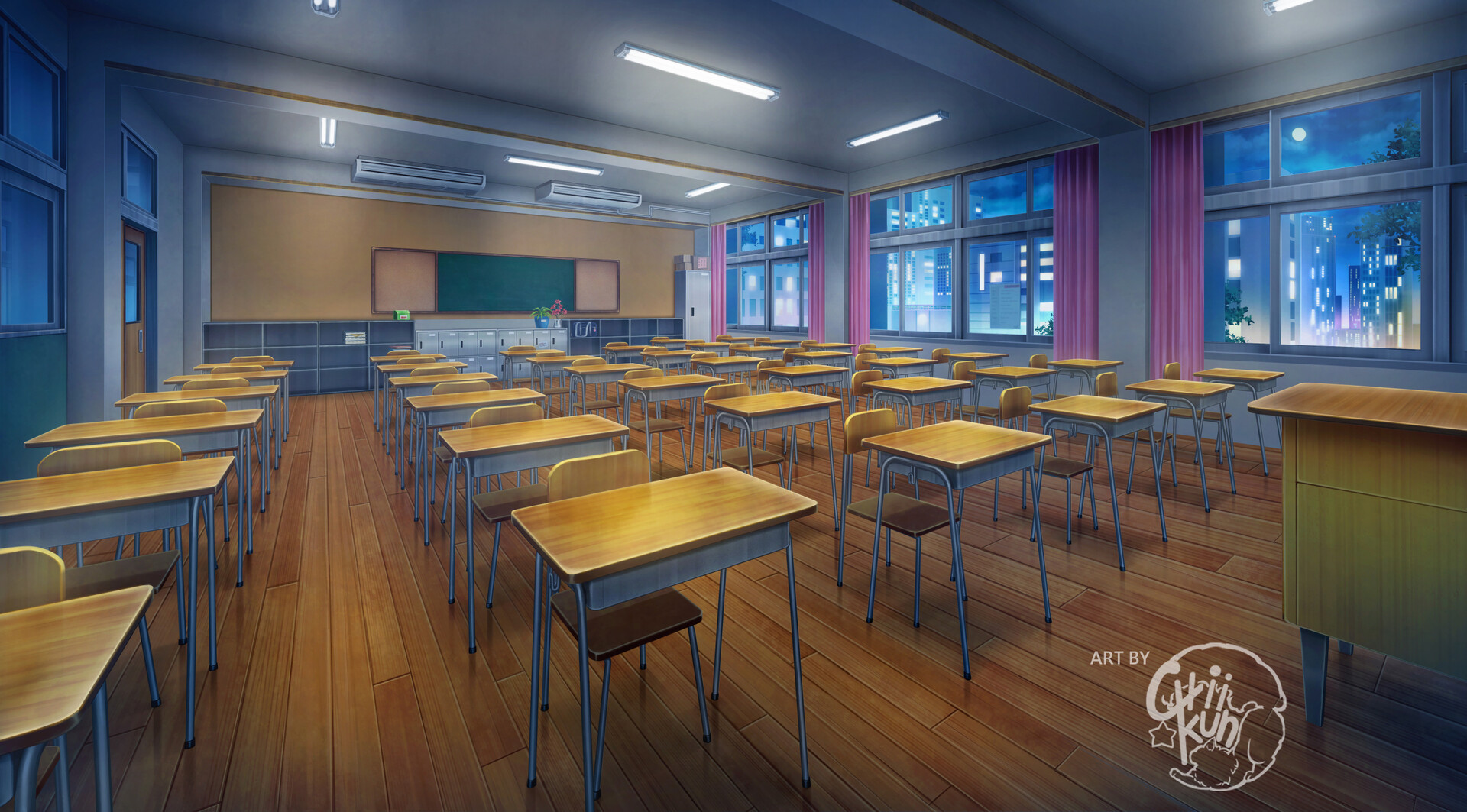 Wallpaper Anime Inside The School, Classrooms, Windows, Sunlight -  Resolution:1920x1080 - Wallpx