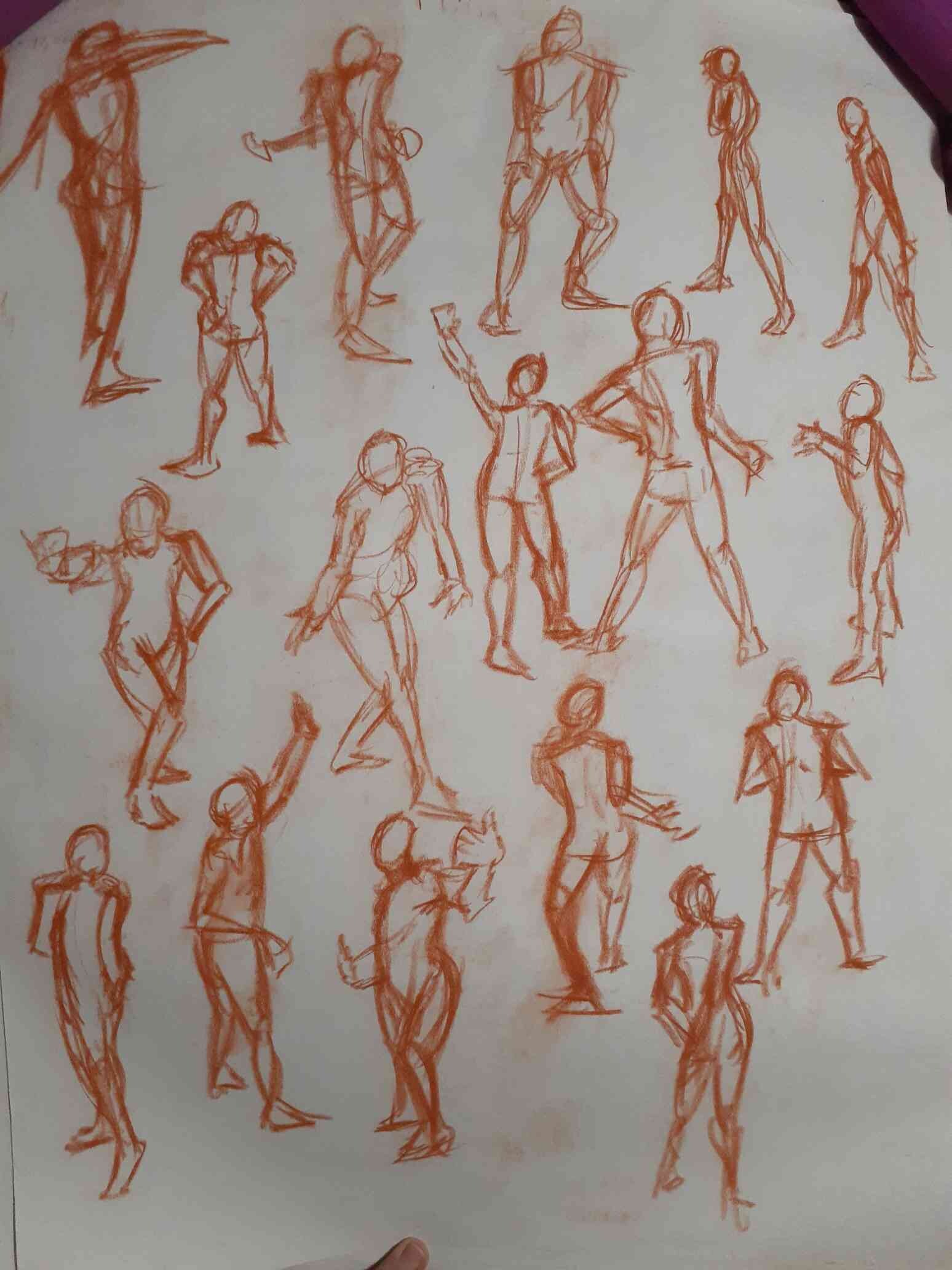Some 30 sec gesture drawings. I'm finding it hard to do to gesture  drawings. Any advice and critique? : r/learnart