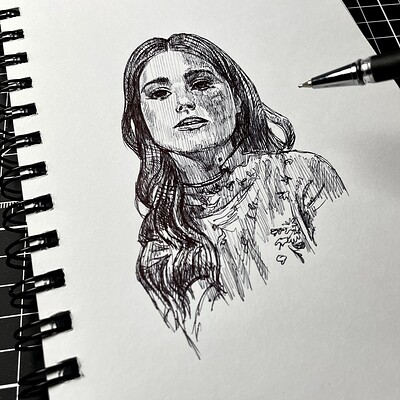 ArtStation - Sketchbook mode // Girl Drawing