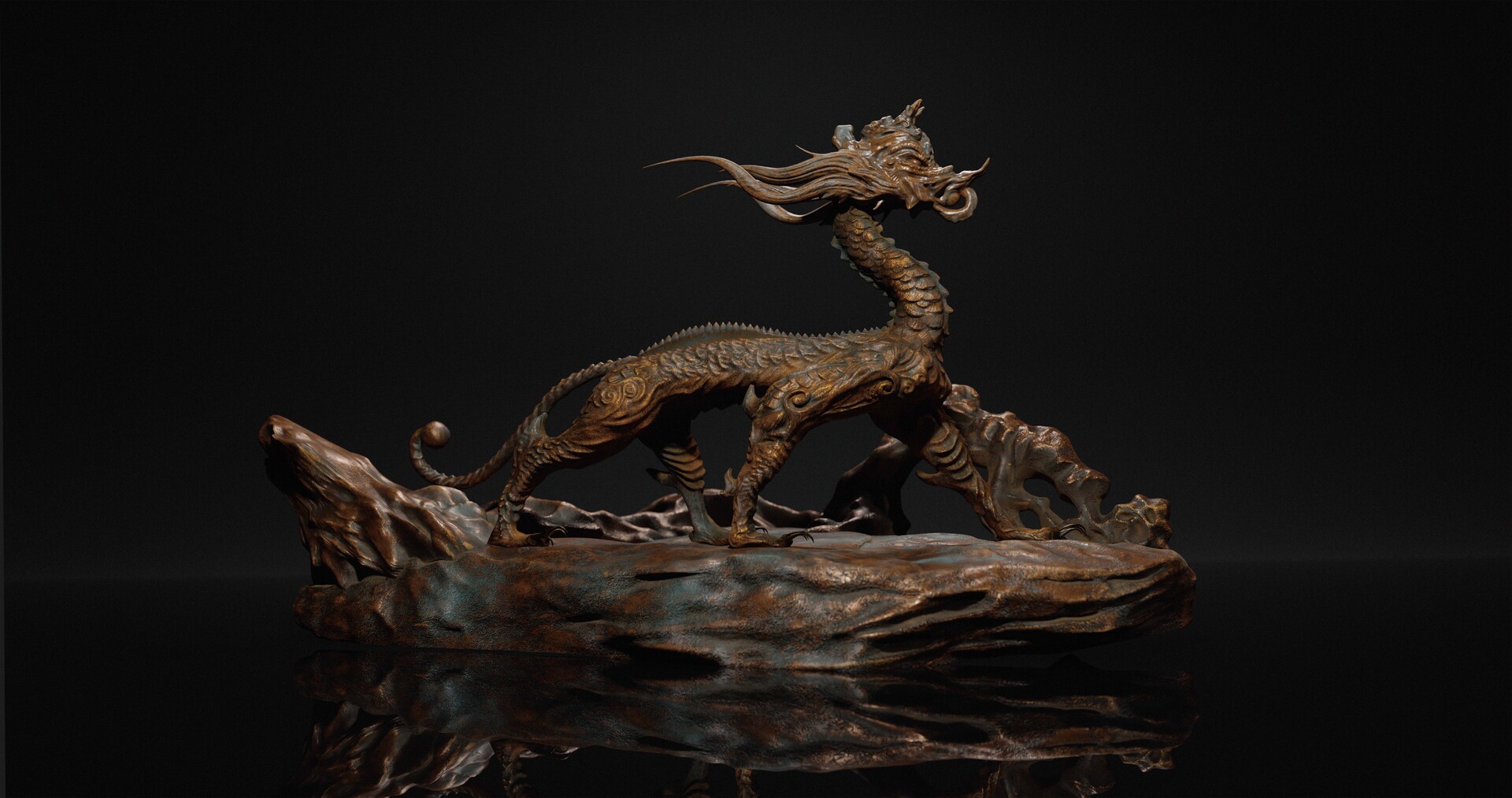 ArtStation - 唐鎏金铜走龙