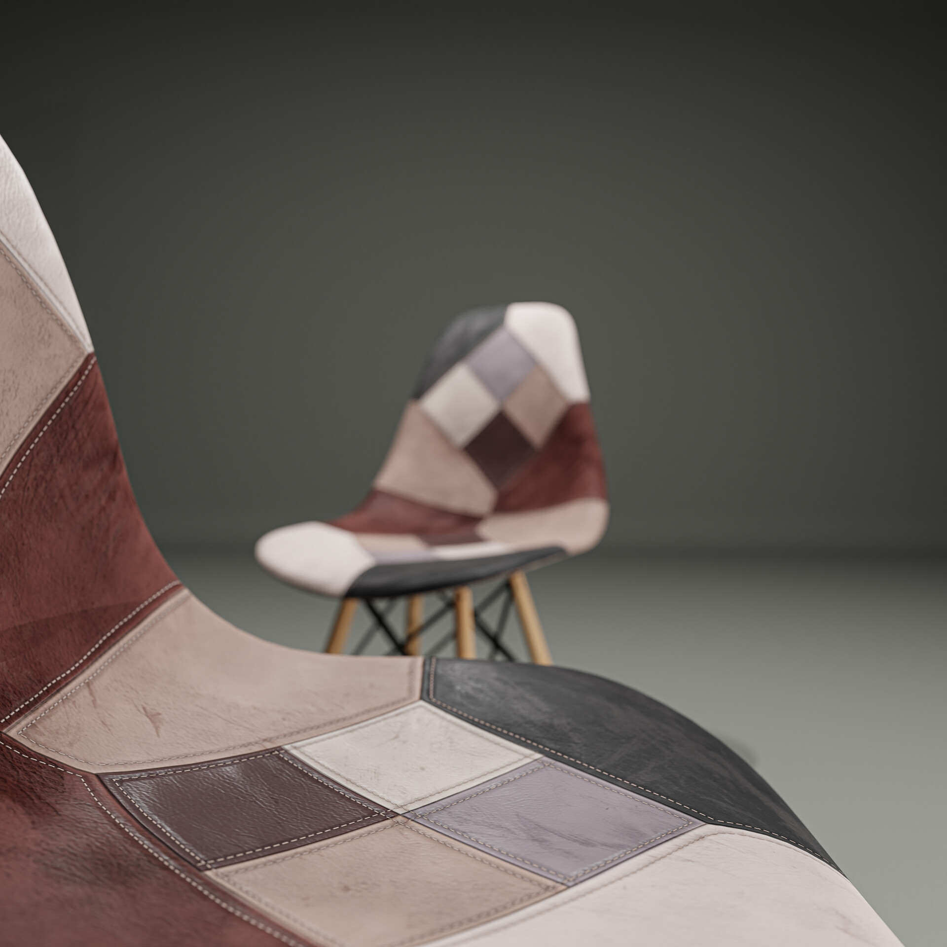 Harsh Koshiya Patchwork Leatherette Dining Chair