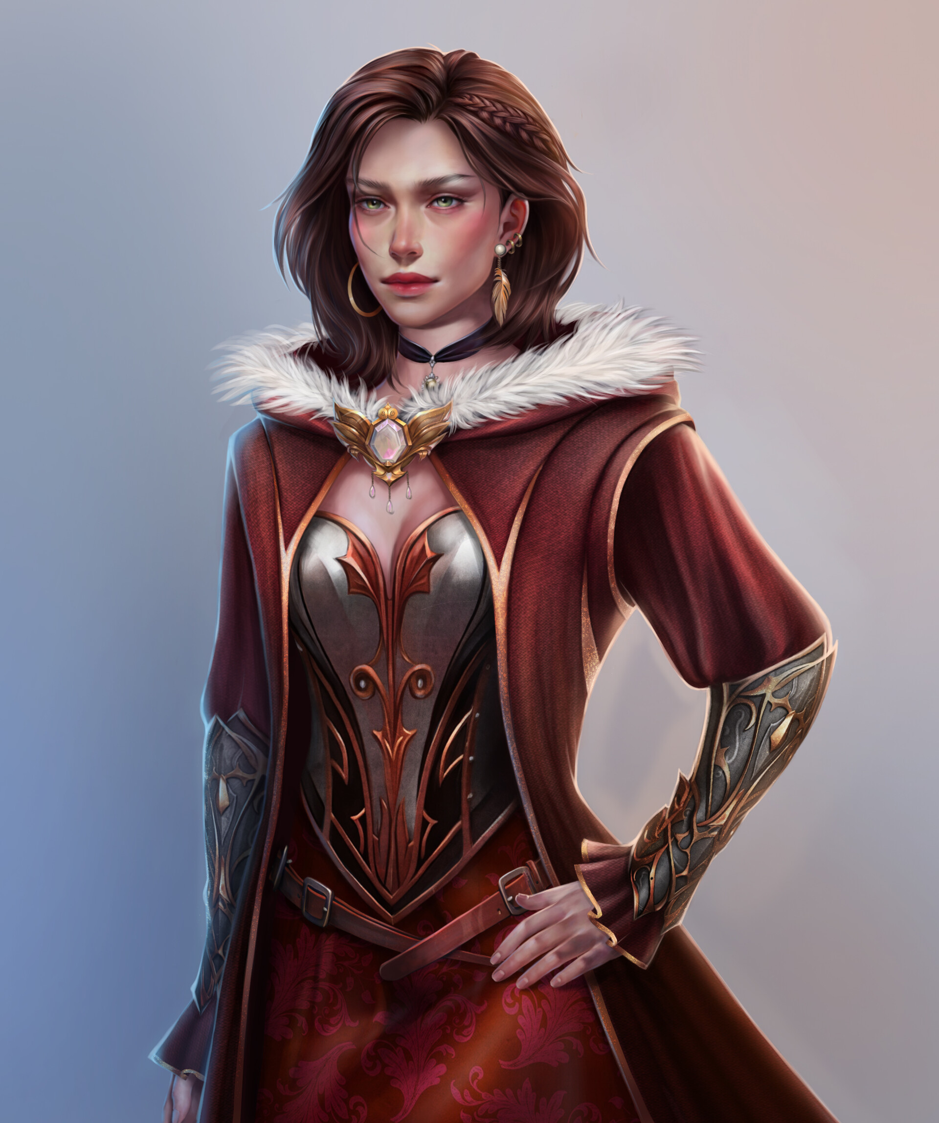 ArtStation - девушка в доспехе