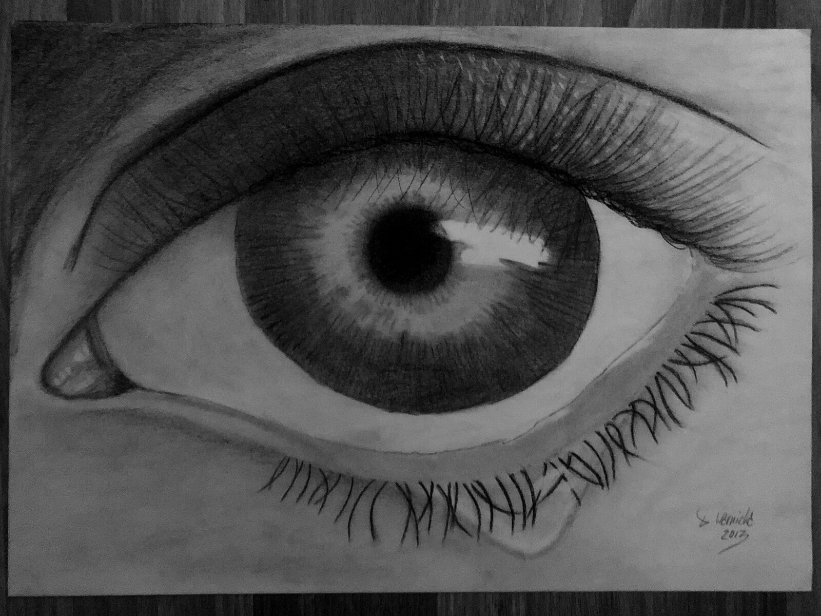 Eye (2013, DIN A4)

I remember this one - I made this after watching a Tutorial by "Mark Crilley". I posted it later on DeviantArt, where he saw it and commented on it. I was so proud.