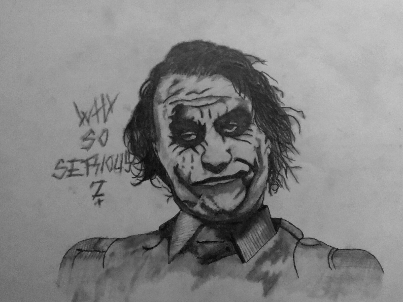 Joker (2012, DIN A4)

One of my earliest drawings, other then proportions this just lacks everything. But everyone has to start somewhere am I right?