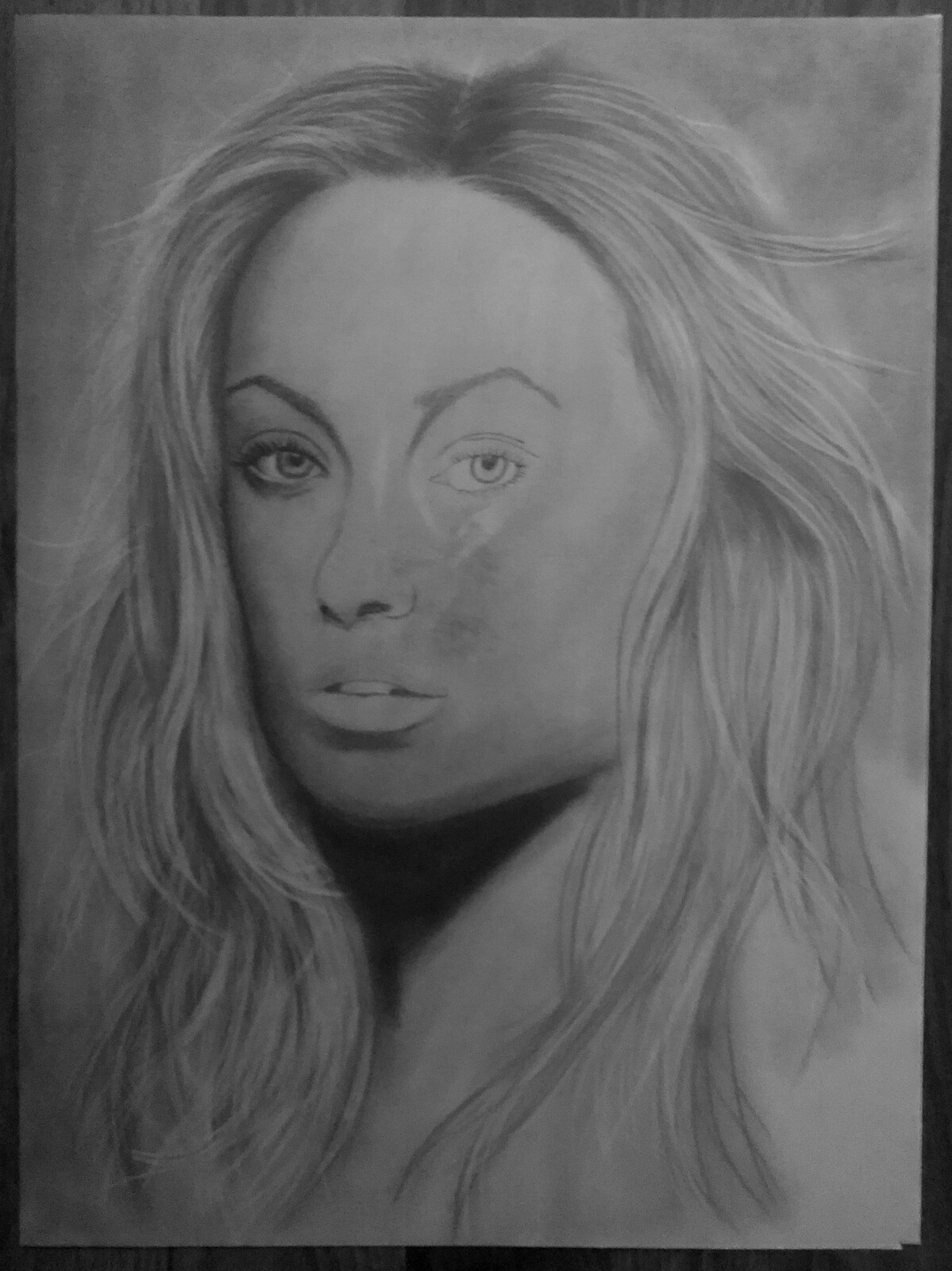 Olivia Wilde (2014, DIN A3)

Unfinished because the image got damaged (which you can slightly see under the unfinished eye)