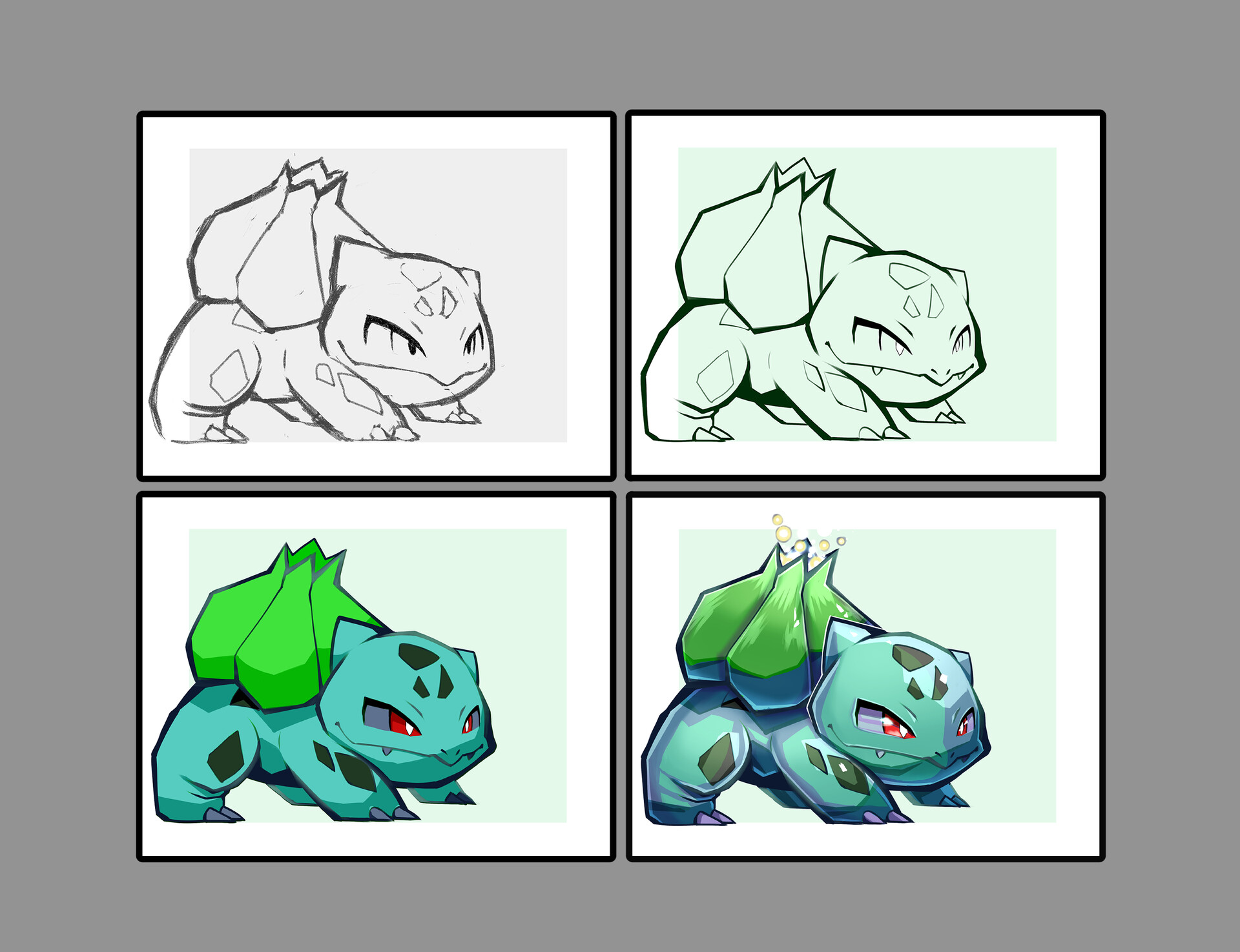 ArtStation - Pokémon tipo planta (Grass type pokémon)