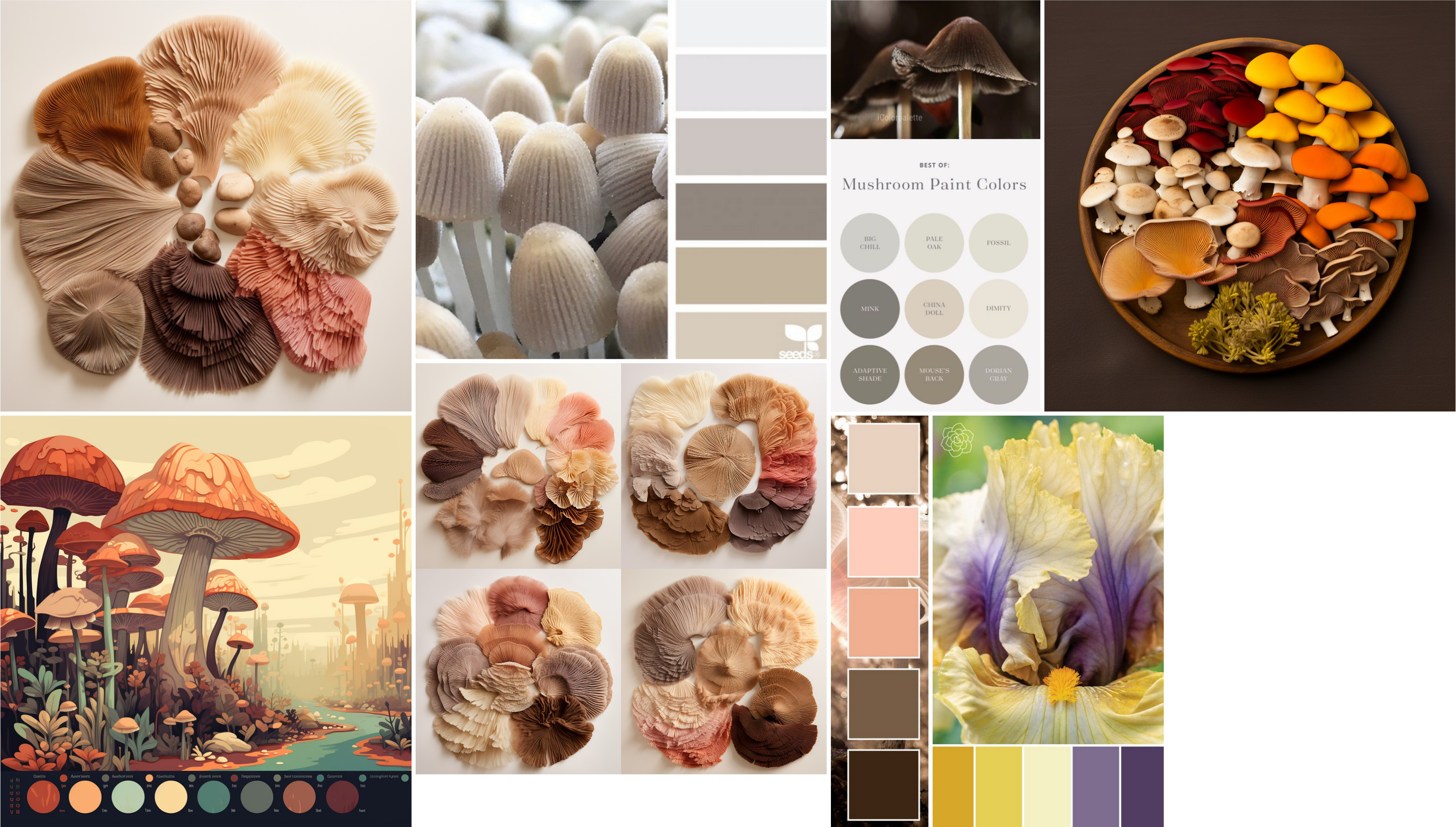 kind of the base mood board/palettes I began with.