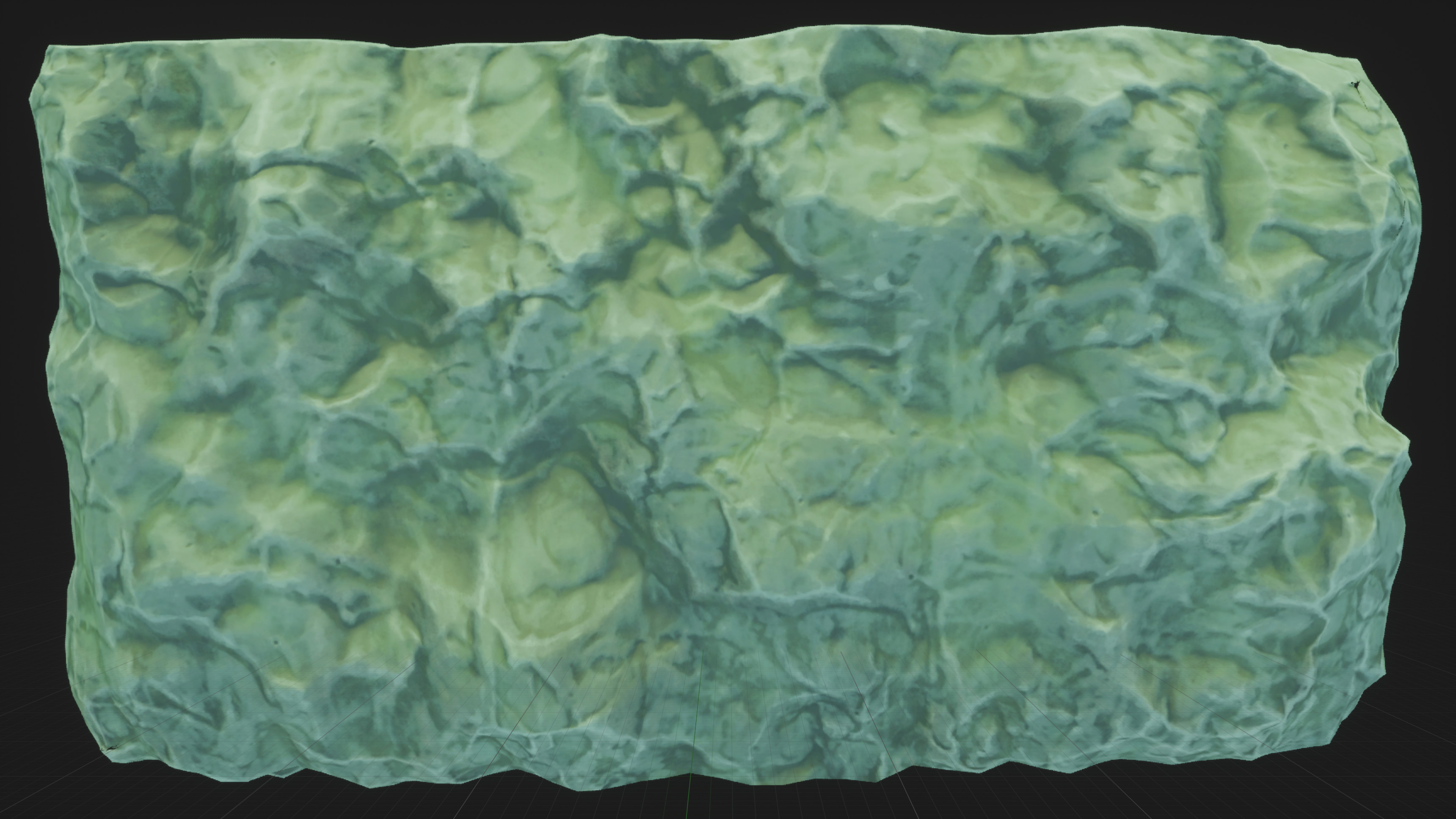 Secondary rock wall that forms the outer sections of the scene.