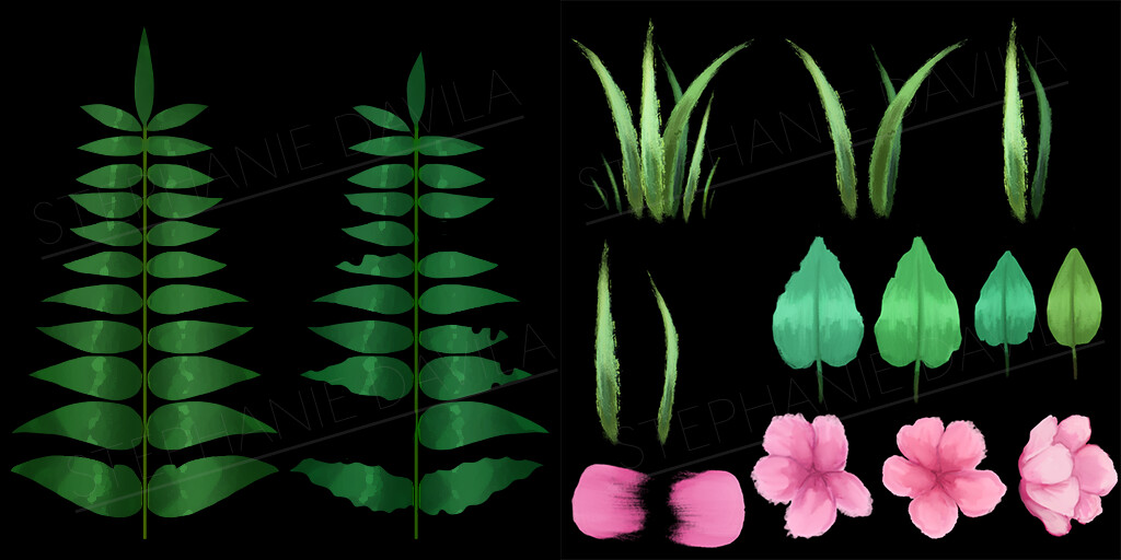 Handpainted Foliage Sheets
